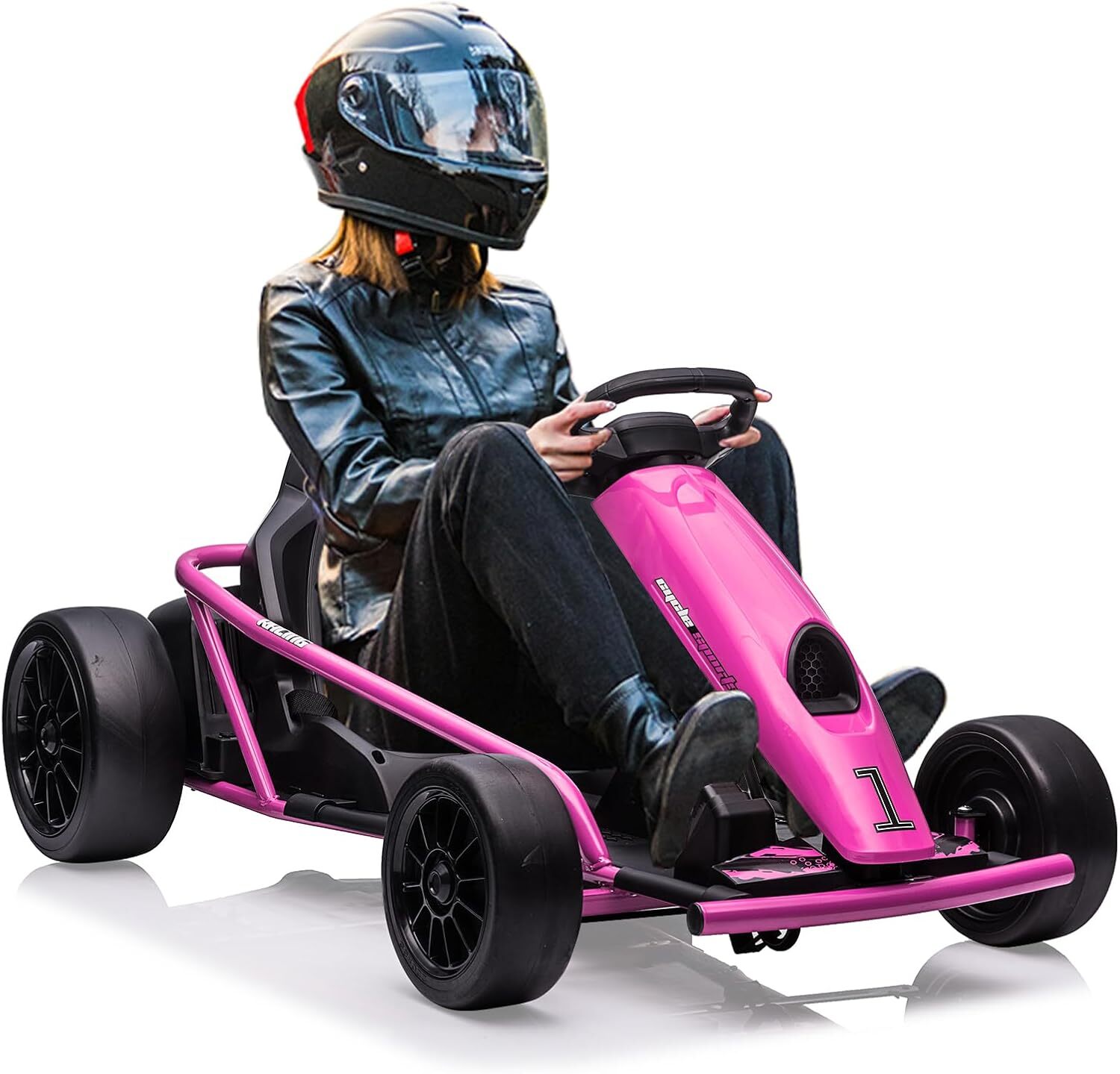 24V 9Ah Kids Ride On Go Kart Toy 8MPH High Speed Drifting Car w/ Powerful Motors