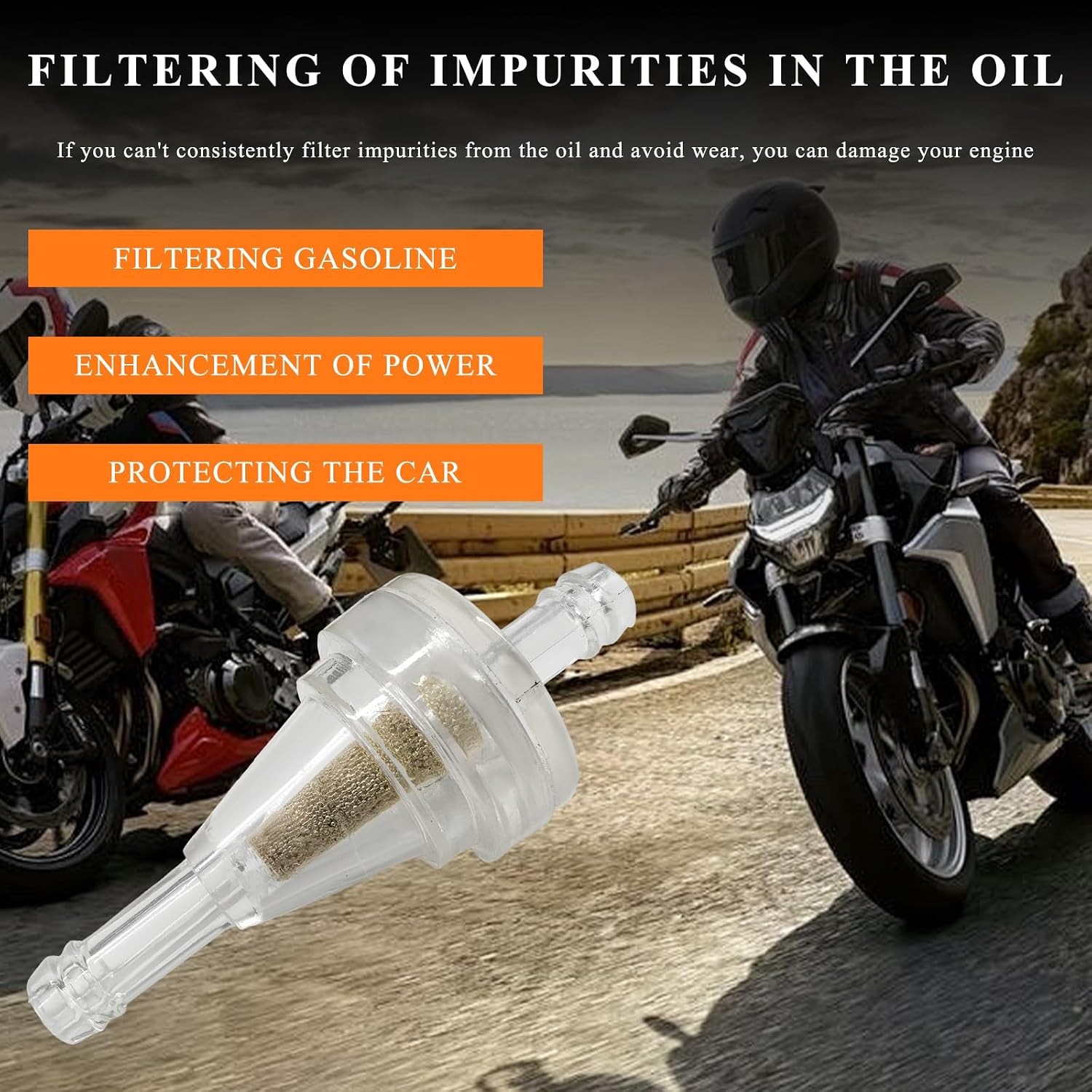 Inline 1/4″ Clear Vehicle Carb Gas Fuel Filters 10PCS Inline Fuel Filter Car