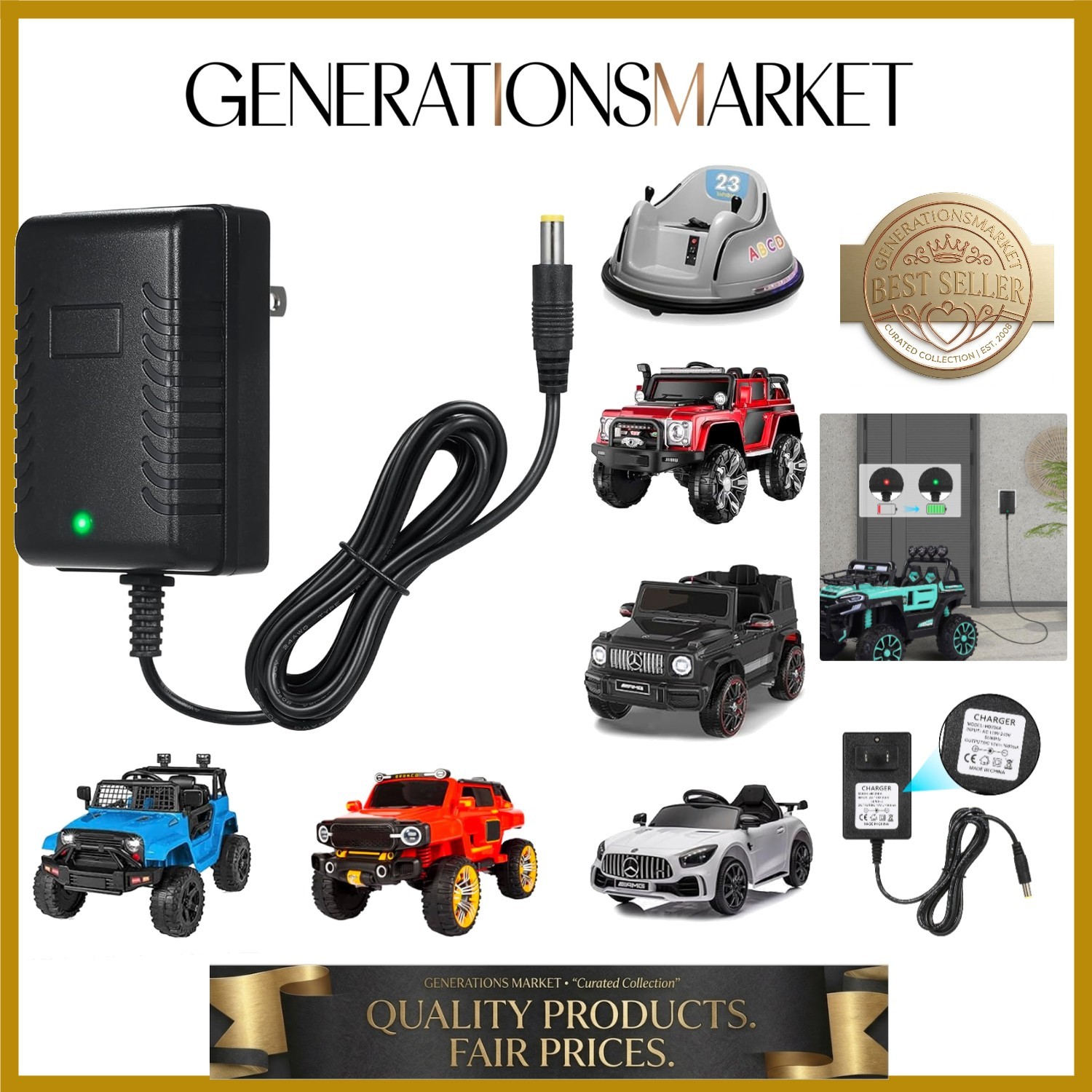 12V Kids Charger for Ride On Car, 12V Various Electric Ride-on Toys Car Batte…