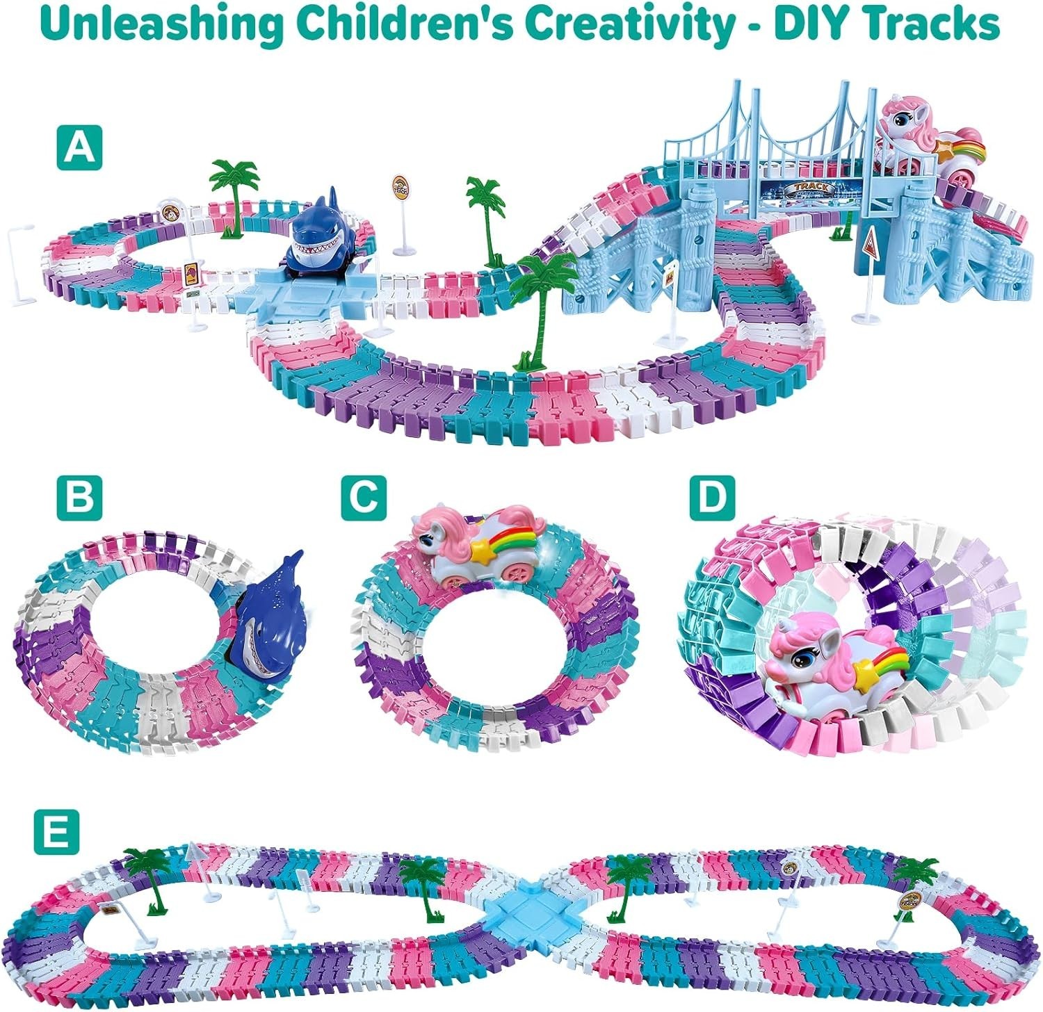 Car Toys for Kid 4-6, 194 PCS Race Car Track for Kids Ages 4-8, Monster Truck…