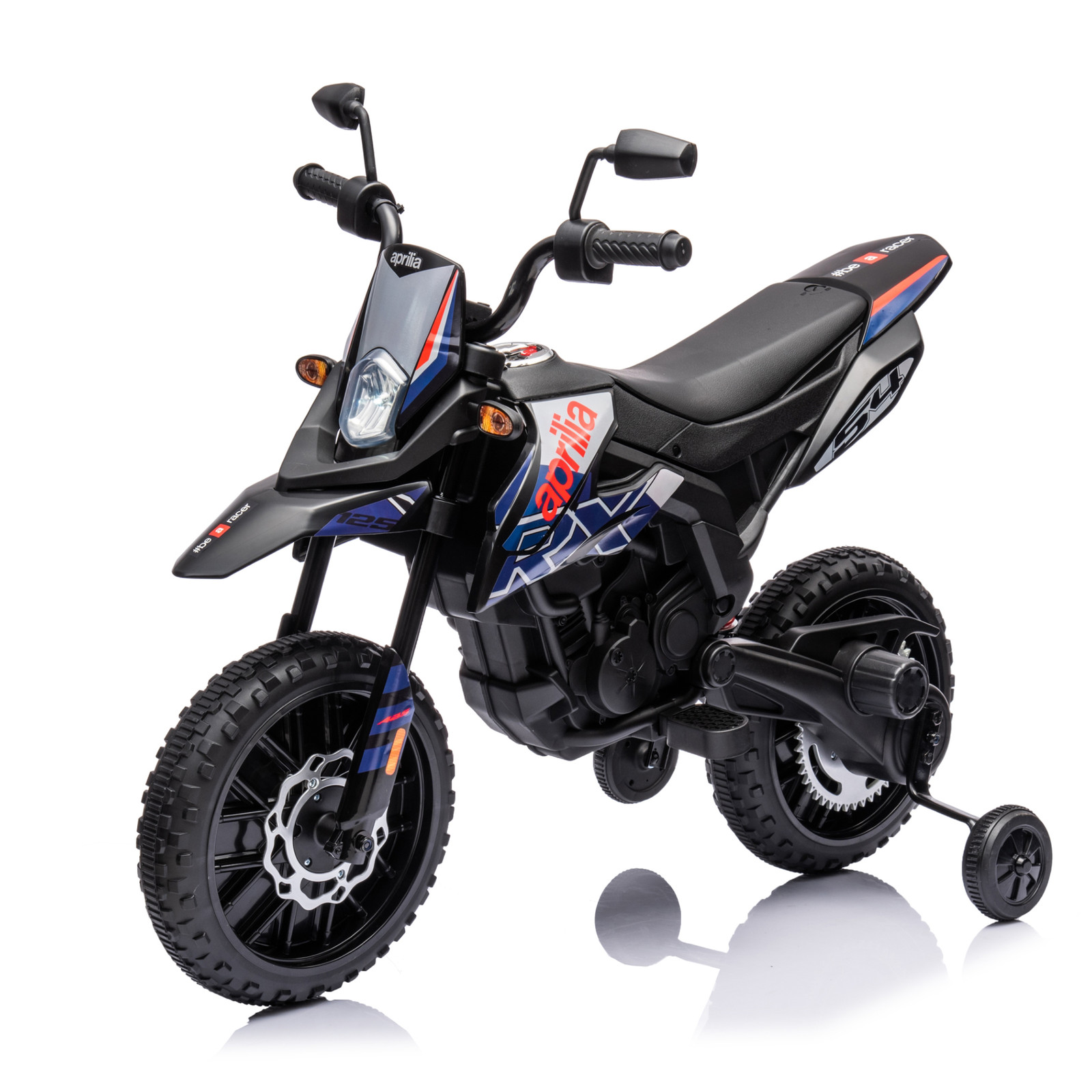 12V Aprilia Motorcycle Kids Ride On Toy Electric Power Bike Bluetooth 66lb Cap