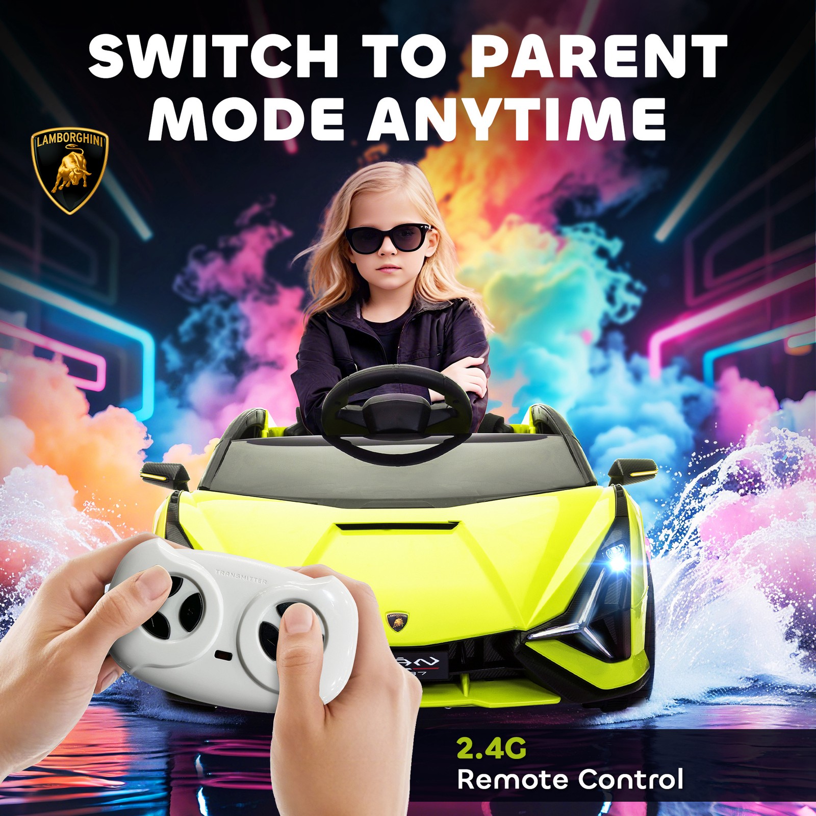 12V Lamborghini SIAN Licensed Electric Car for kids, Black