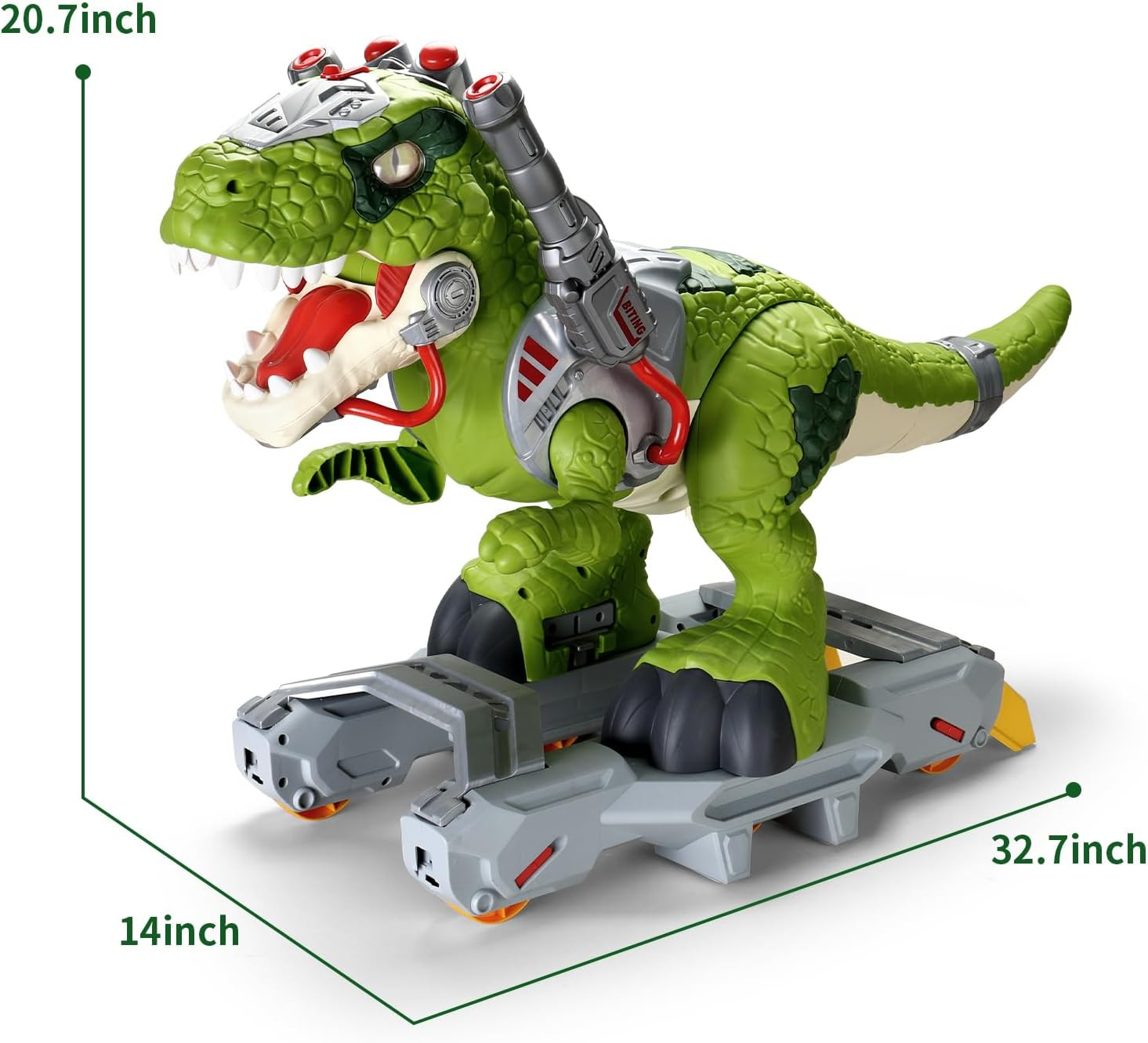 Dinosaur Ride on Toy Cars for Kids, Toddler Electric Ride on Toys with Music, Li