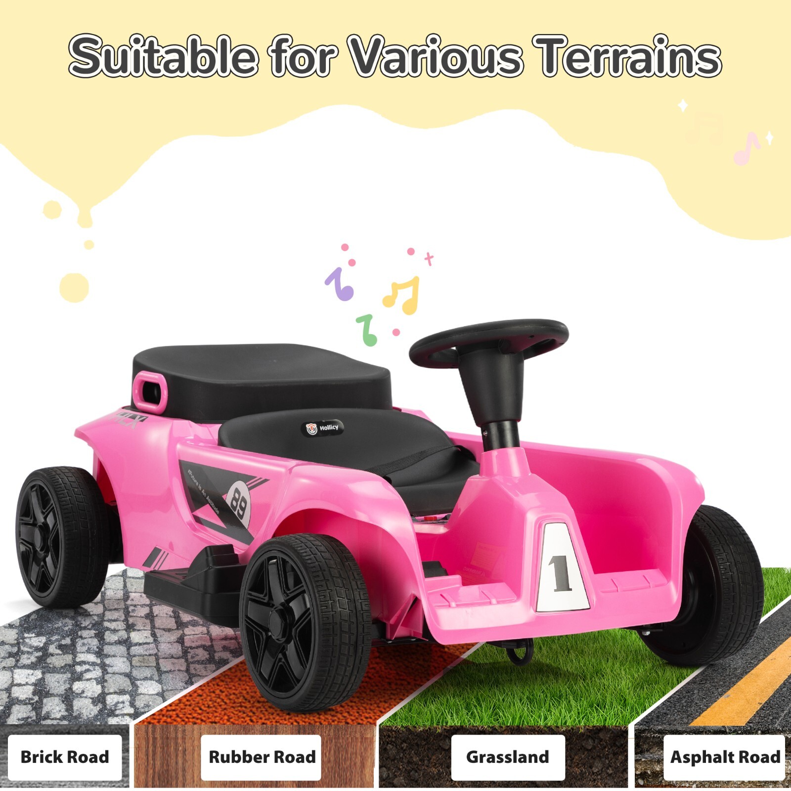 TOBBI 24V 2 Seater Ride on Go Kart Electric Battery Powered Car for Kids with RC