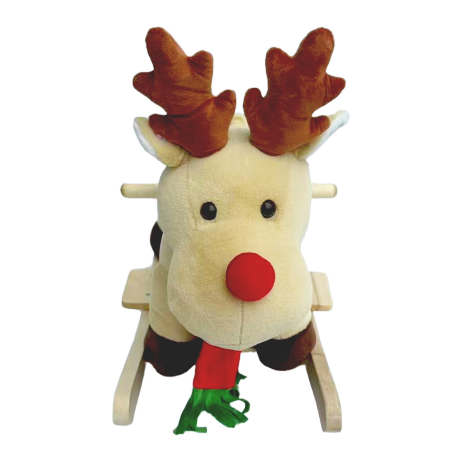 Kids Plush Moose Rocking Ride-On Toy Music Safety Belt 1-3 Years CPC Certified