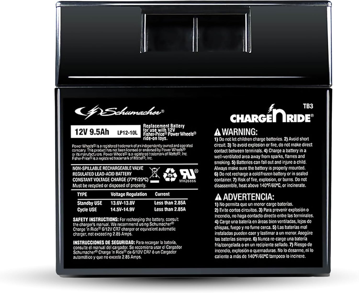 12V Rechargeable Lithium Ion Battery – 9.5Ah – Safe Replacement for Power Wheels