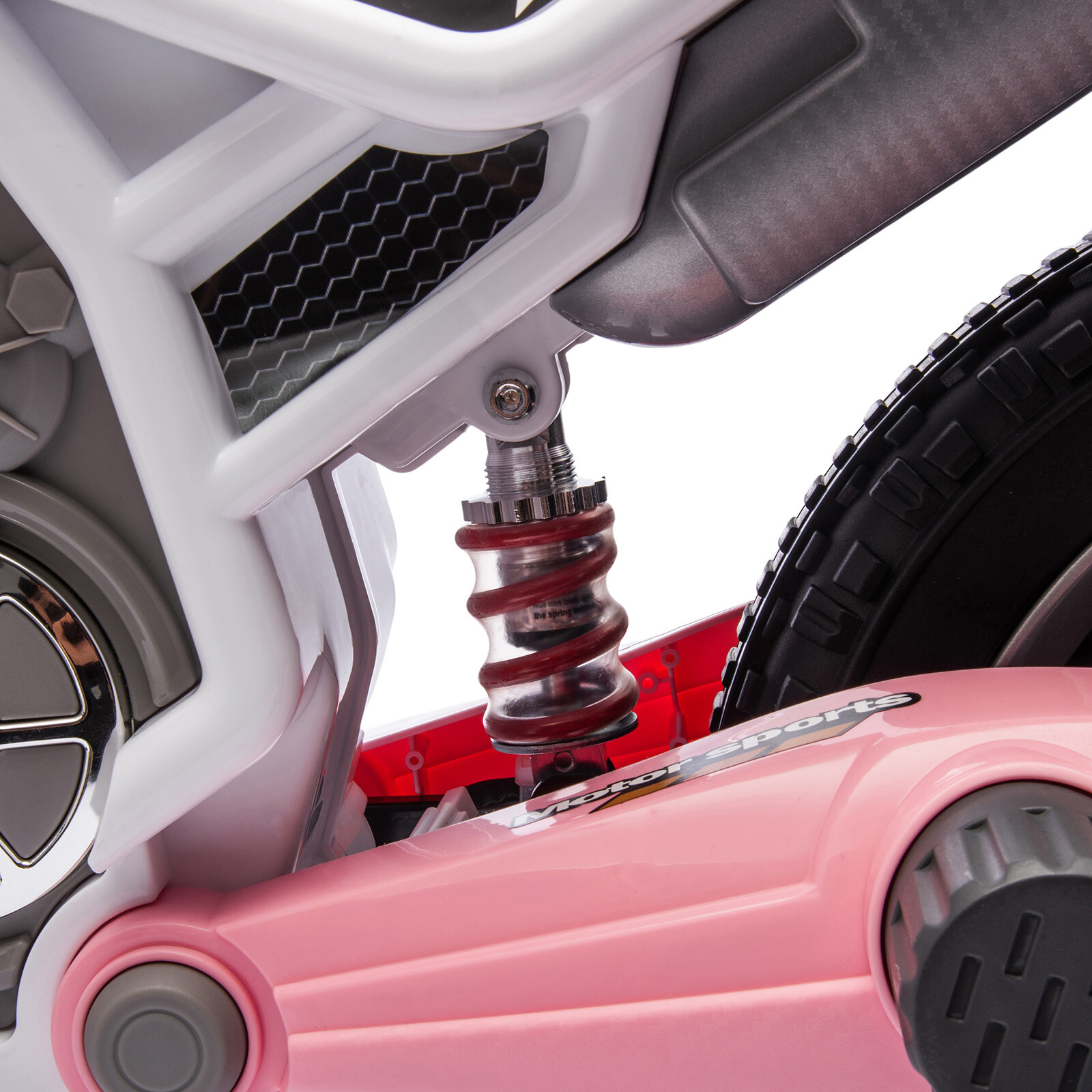 12V Kids Ride On Motorbike Motorcycle Dirt Bike with Music,Training Wheels Pink