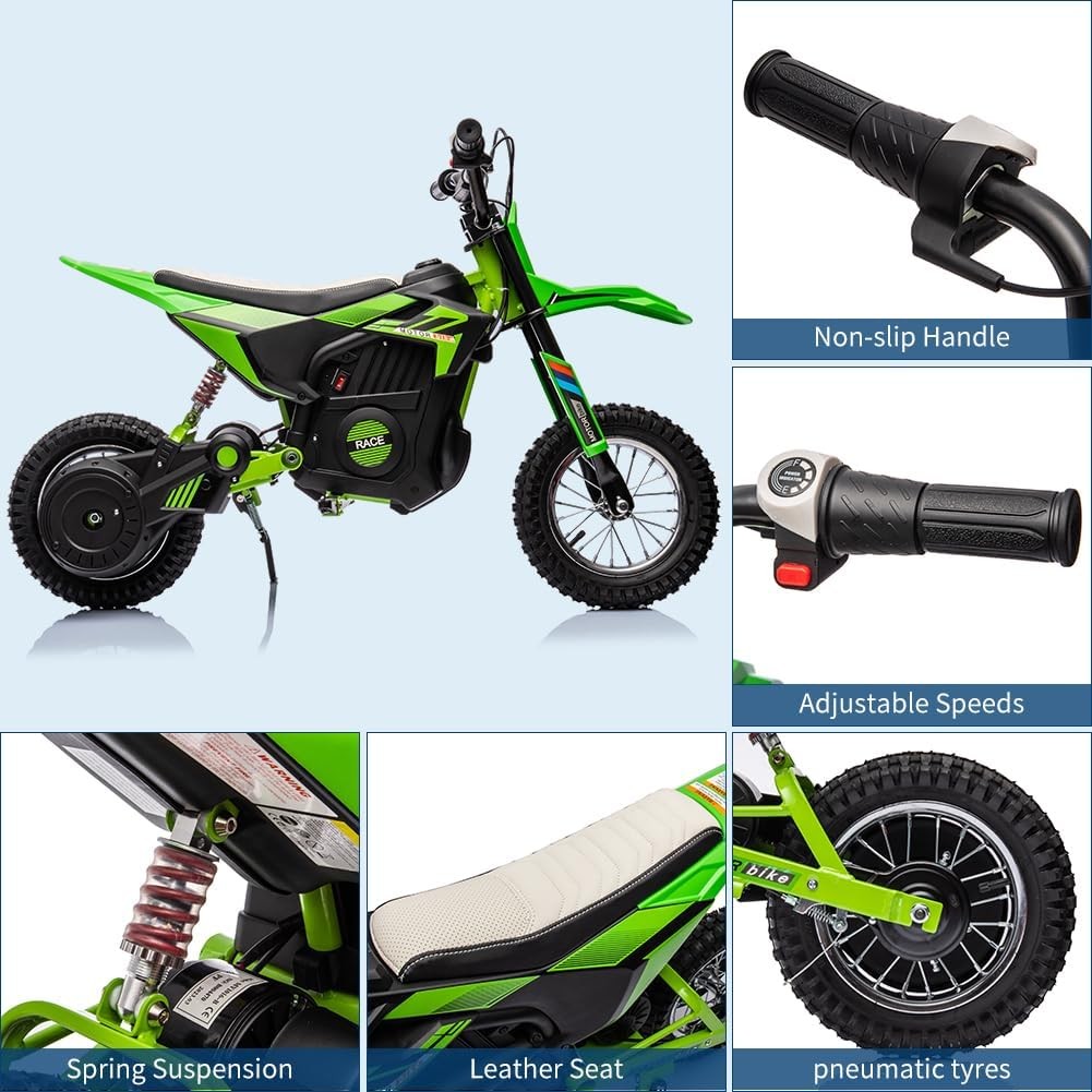 Garvee 24V Kids Electric Off-Road Motorcycle Dirt Bike for Kids Teens Riding Toy