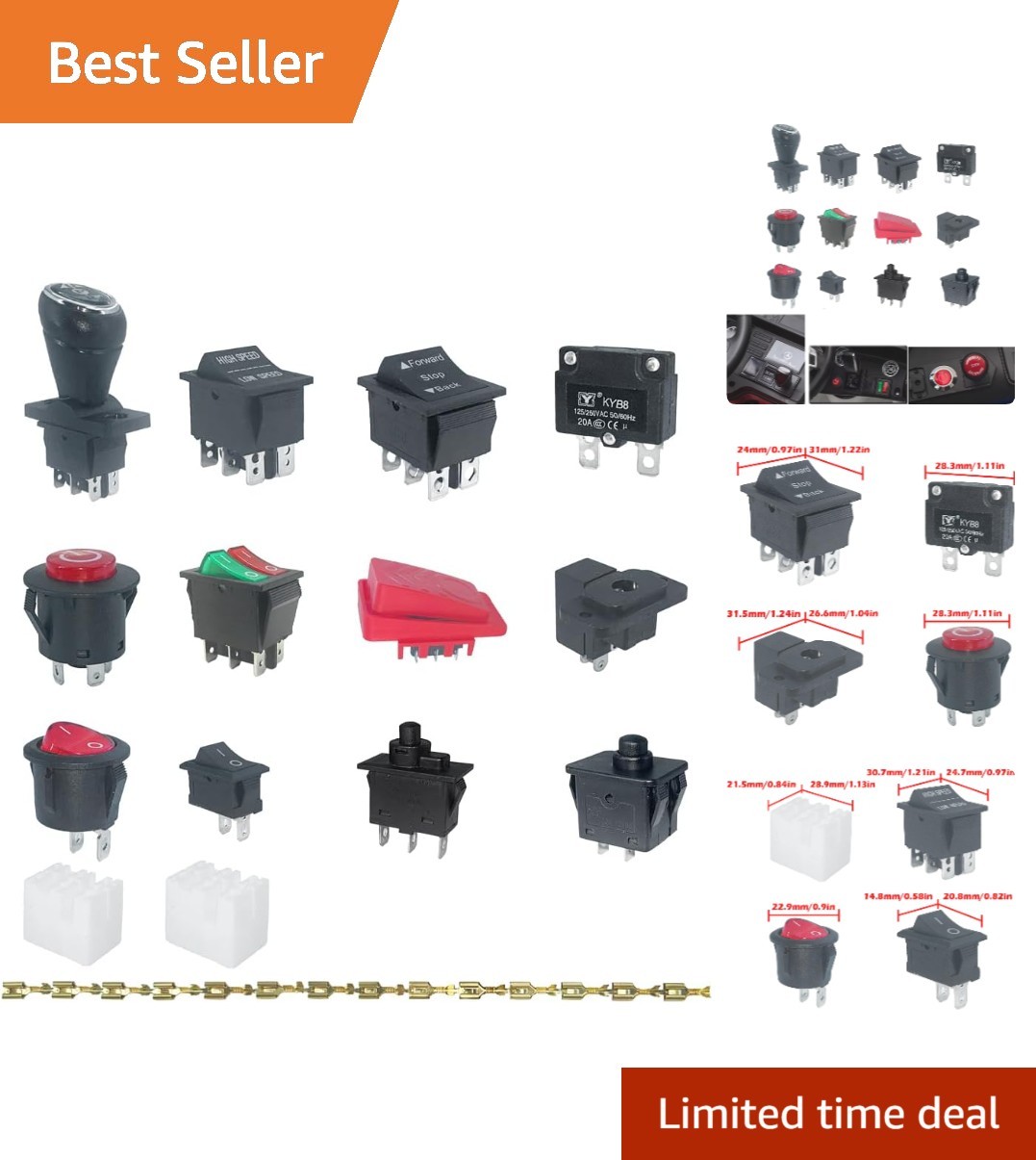 Universal 14PCS Switch Replacement Kit for Electric Kids’ Ride-On Vehicles