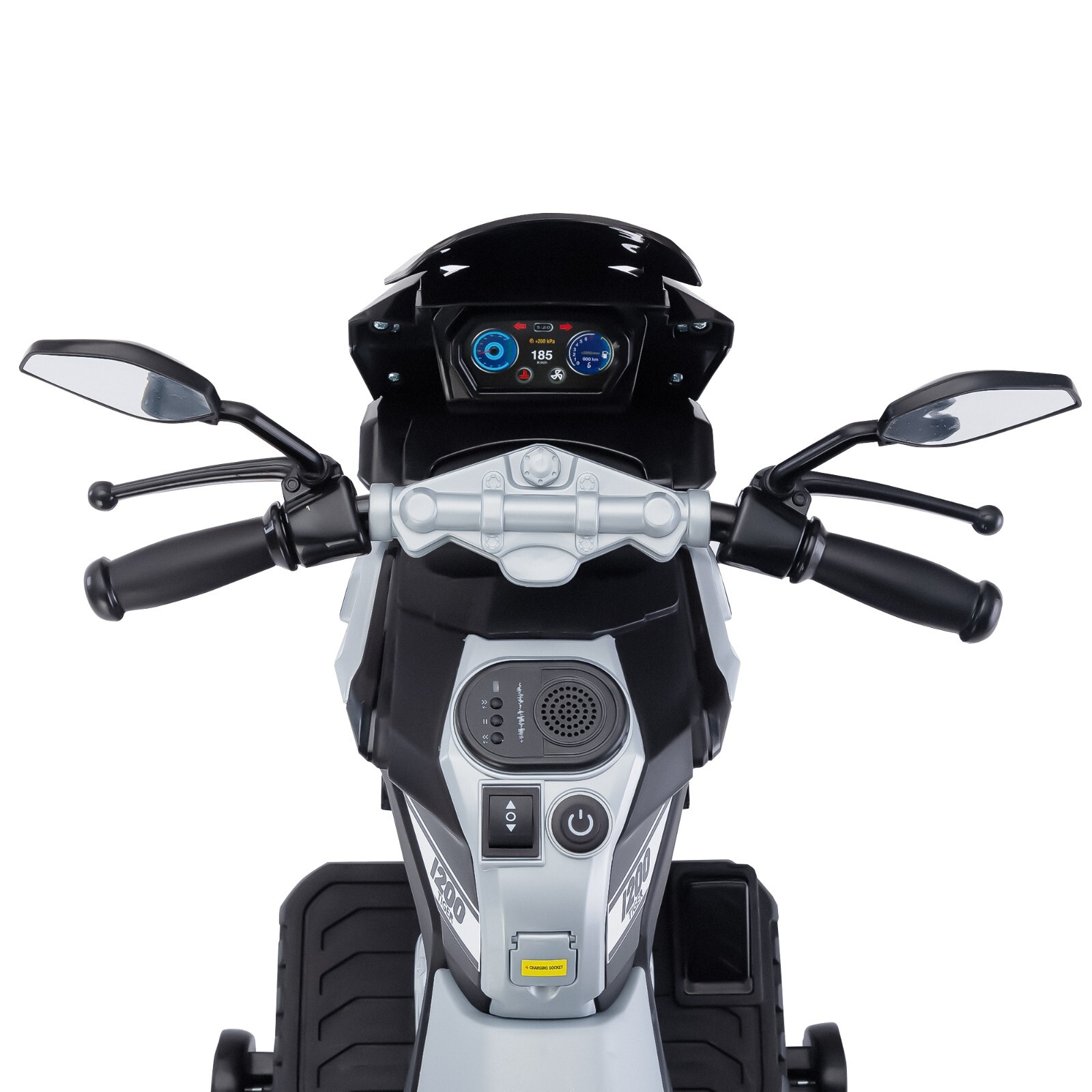 12V Kids Ride On Motorcycle, Battery Powered Off-Road Motorbike with Music