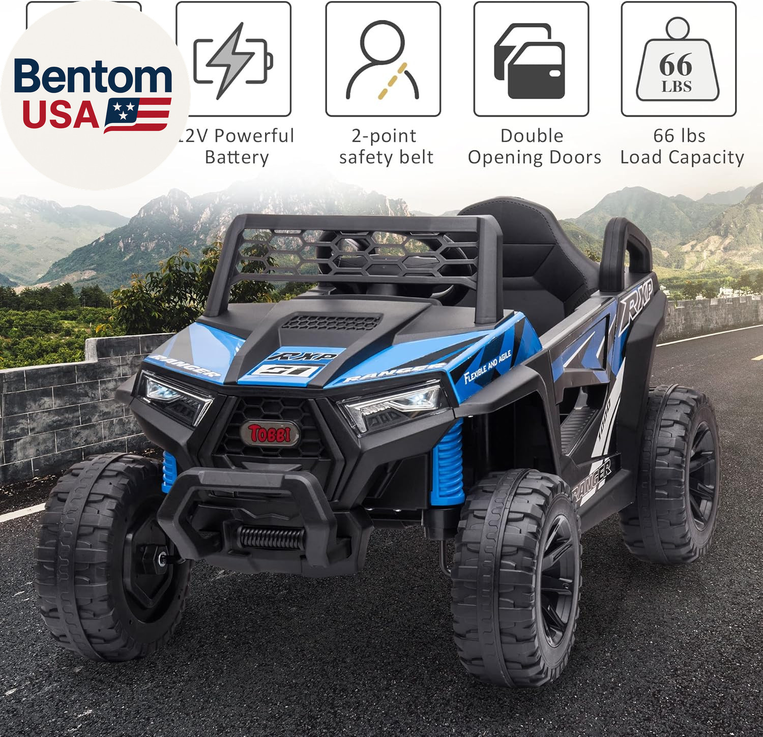 12V Kids Ride on Car, Electric Off-Road UTV Truck with Forward and Reverse Funct