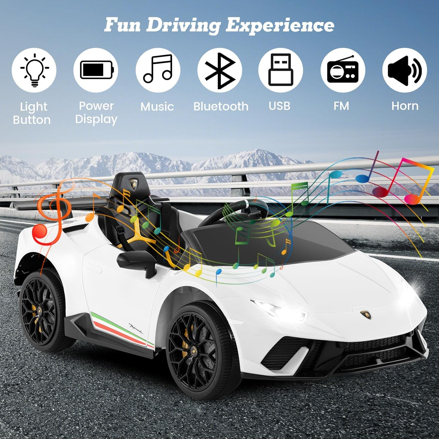 Licensed Lamborghini Huracan Ride on Car by , 12V Kids Electric Vehicle with Rem