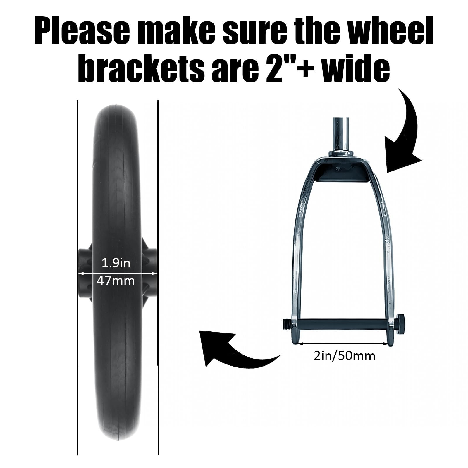 2 Pcs Walker Wheels Replacement 8 Inch Solid Wheelchair Front Wheels, Anti-Sl…