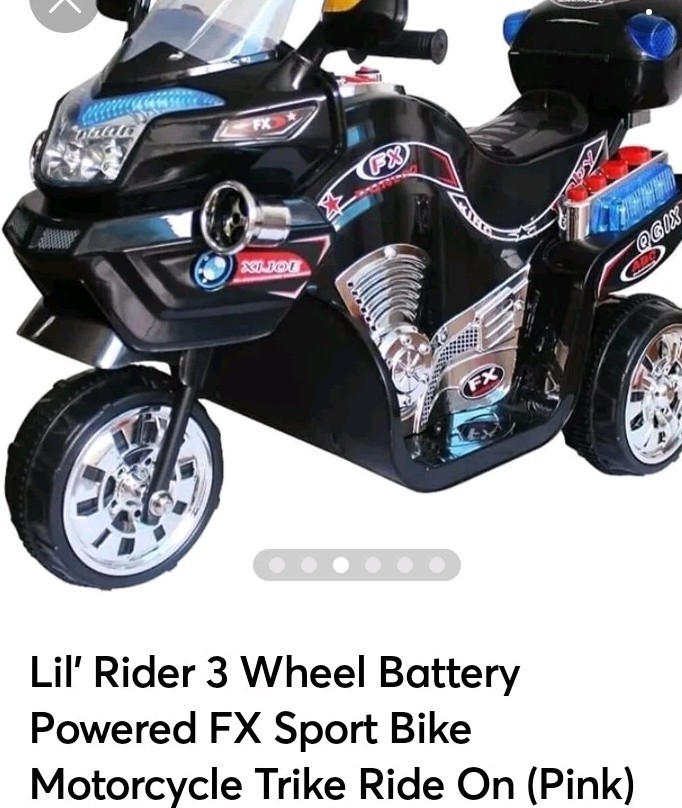 Lil’ Rider 3 Wheel Battery Powered FX Sport Bike Motorcycle Trike Ride On (Pink)