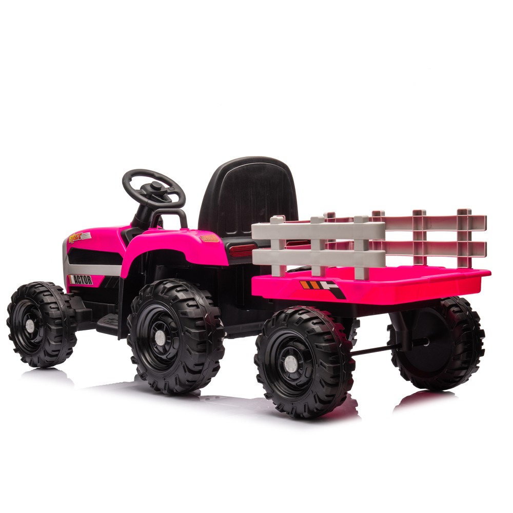 24V Battery Electric Ride on Tractor w/ Trailer 200w*2motor 1.86-4.97MPH/Remote
