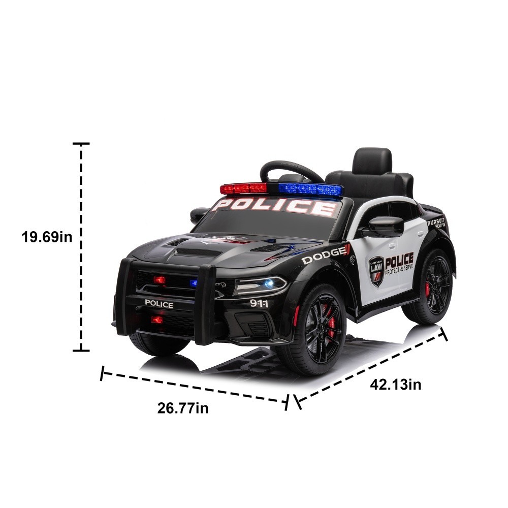 12v Kids ride on police car W/Parents Remote Control For Children