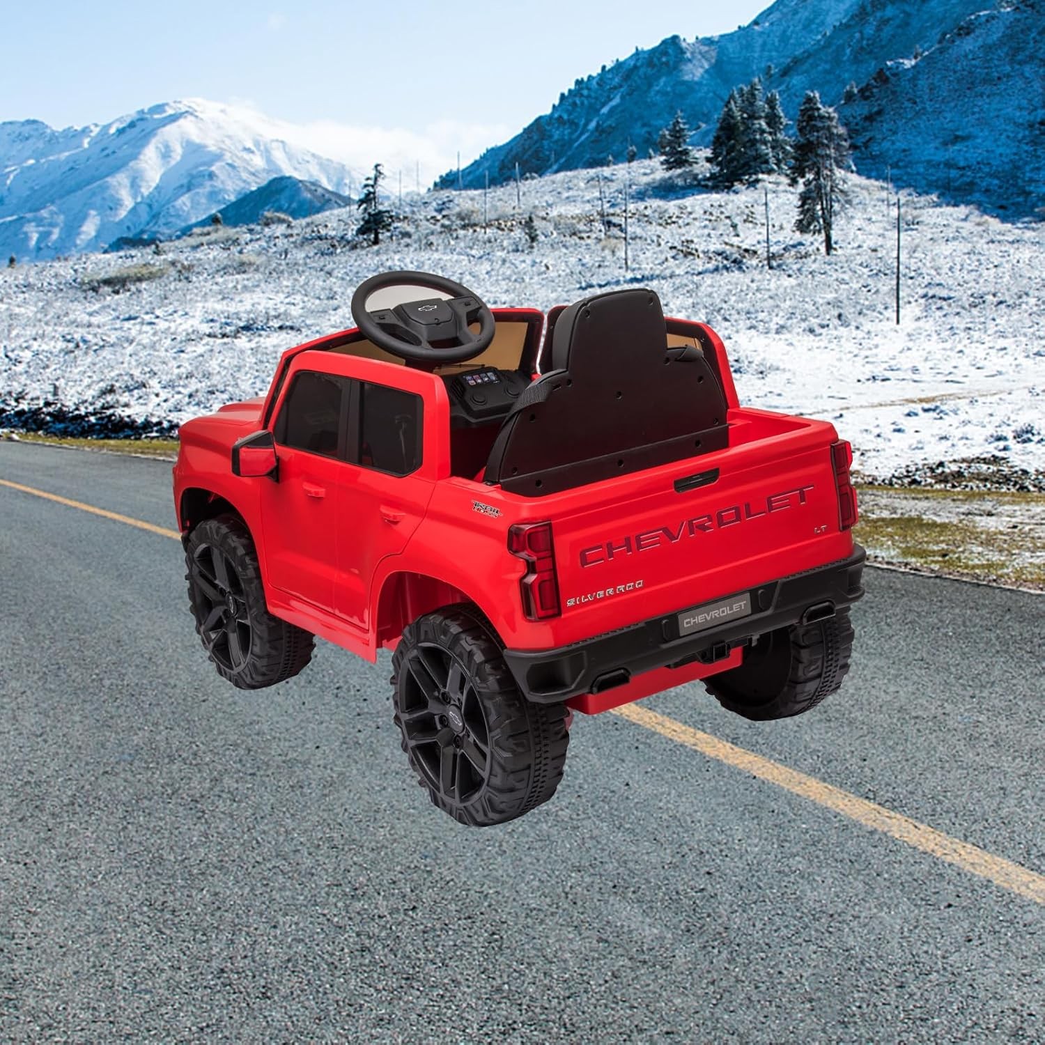 12V Kids Ride on Truck Licensed Chevrolet Silverado Electric Car Toy with Remote