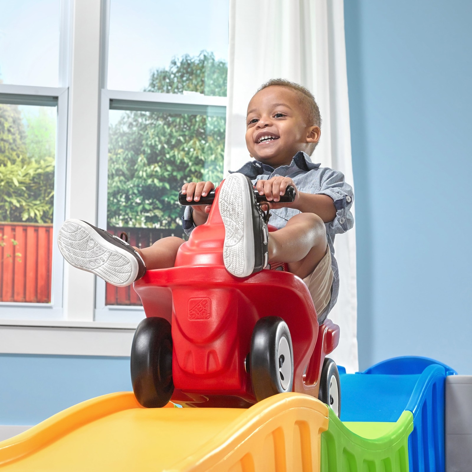 Kids Ride On Toy Car Roller Coaster Riding Track Indoor Outdoor Play Set