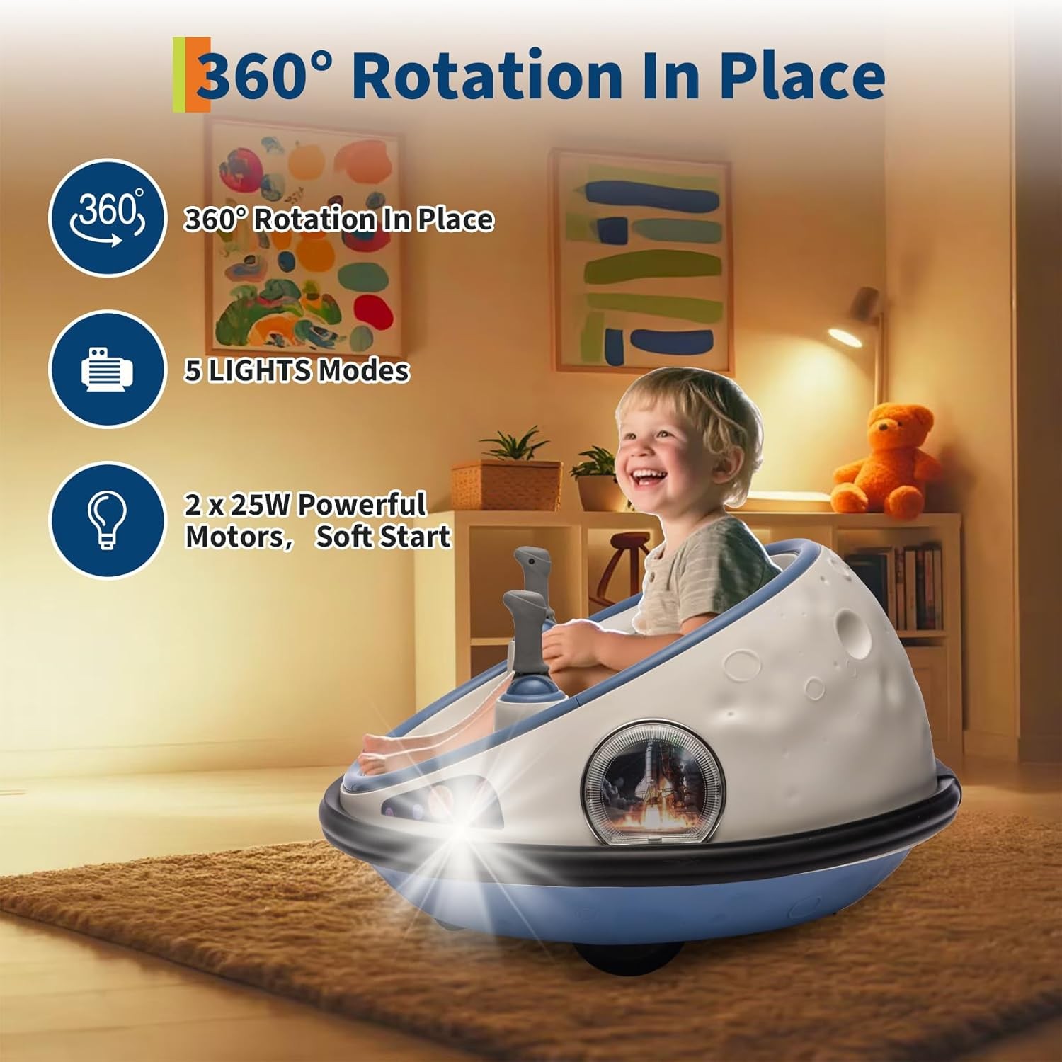 Electric Bumper Car for Kids with Remote Control, Indoor Outdoor Ride On Toys