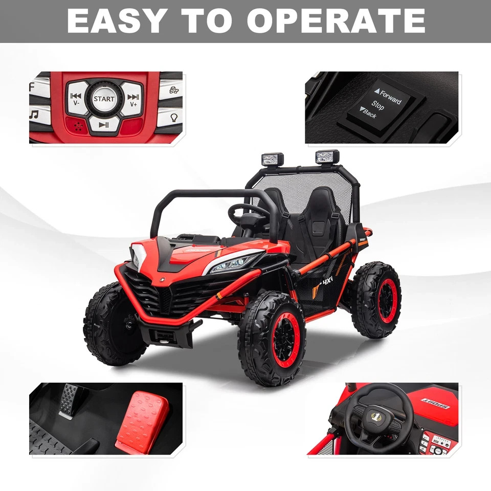 ZEOPHOL 24V Kids Ride On Car UTV Off-Road 2-Seater Purple 400W EVA Wheel Remote