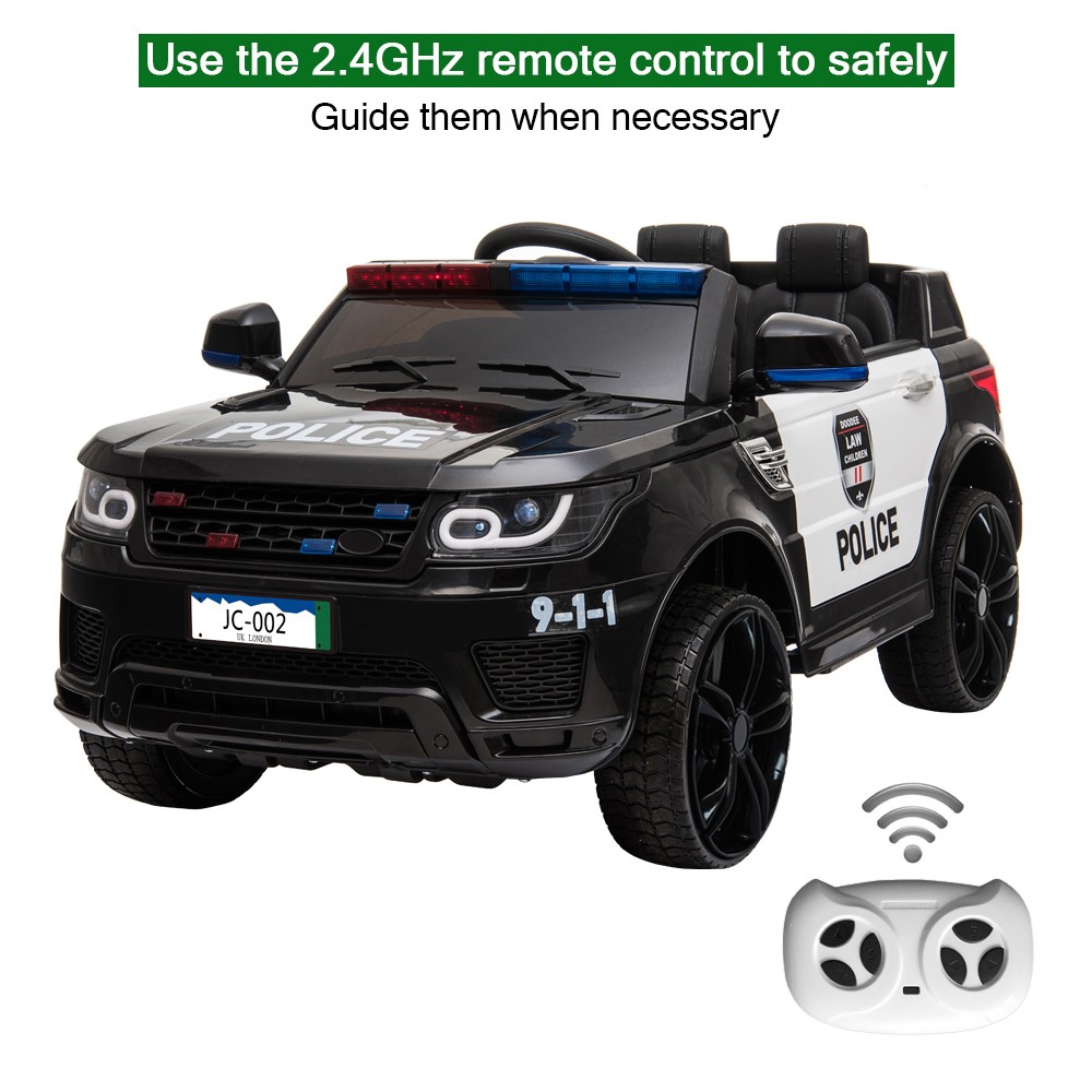 12V Kids Police Ride On SUV Car Toy Xmas Gift 3 Speed Light Music Remote US SHIP