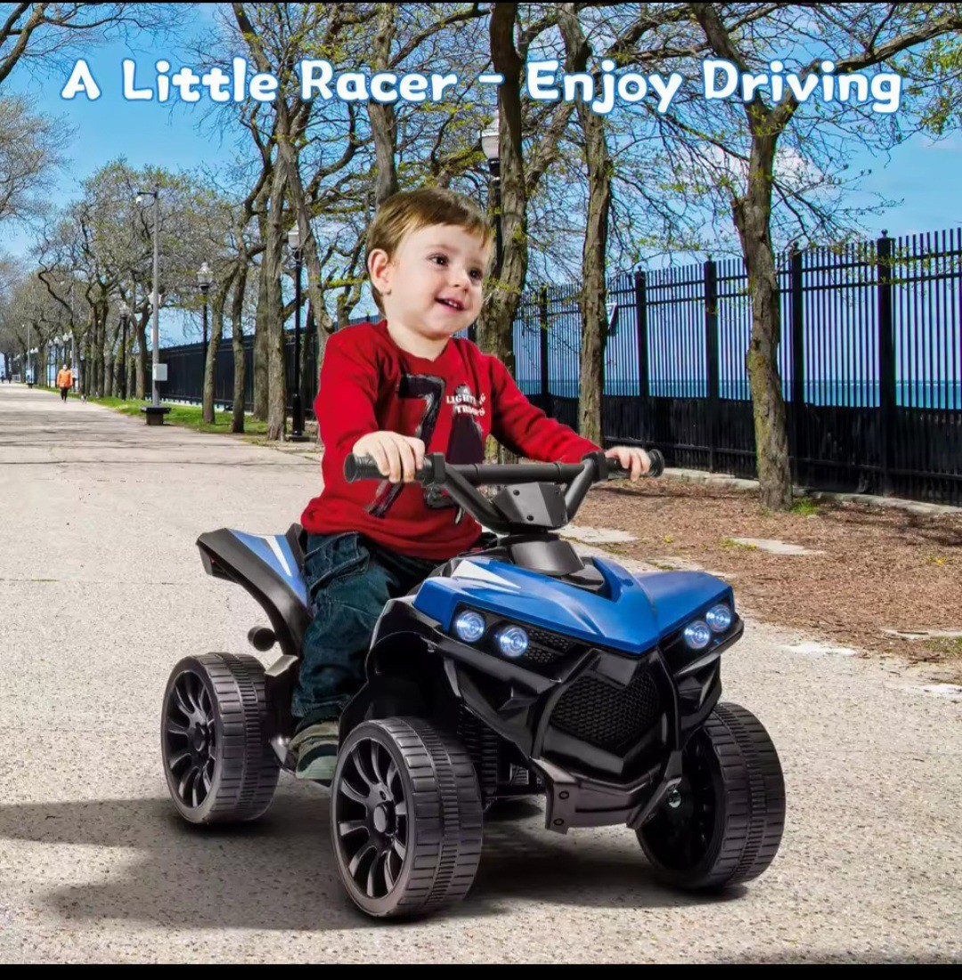 Kids 6V Battery Powered Ride-On Quad Car Toy for Ages 3+ Years