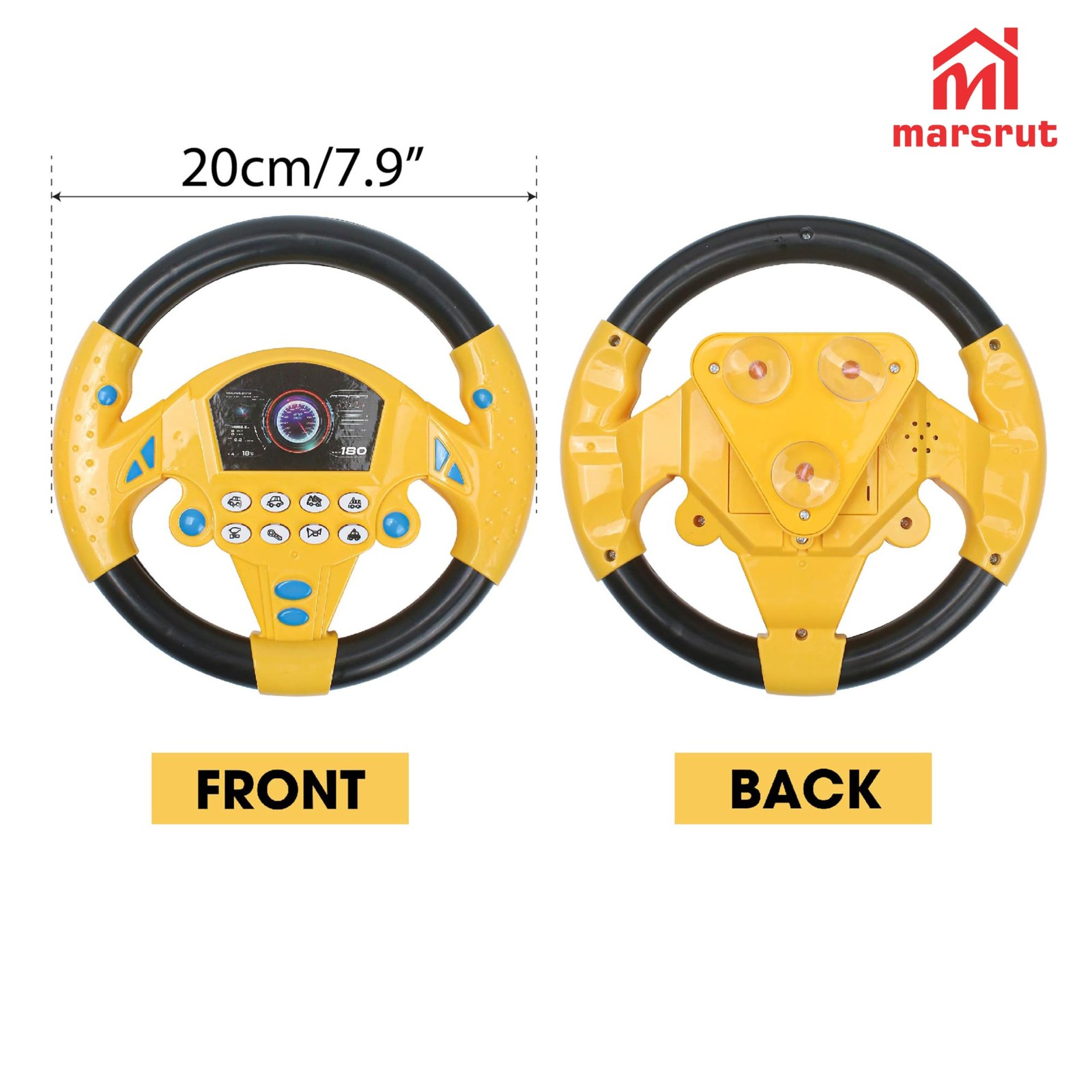 Steering Wheel Simulated Toy for Kids Babies 3+ Years Old, Small Electronic Simu