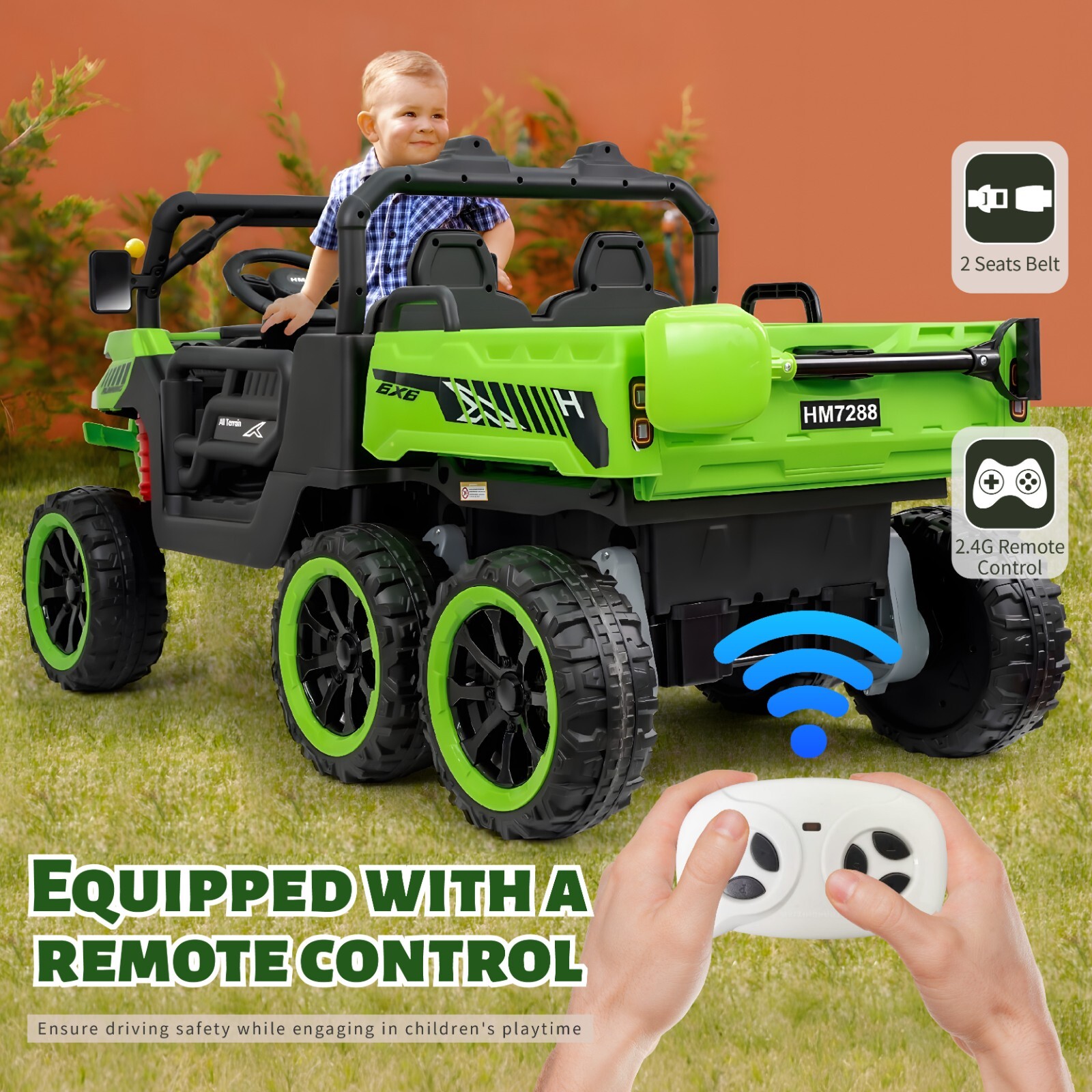 Kids 2 Seater Ride on Car 24V Electric Dump Truck 4WD Off-road UTV w/Remote MP3