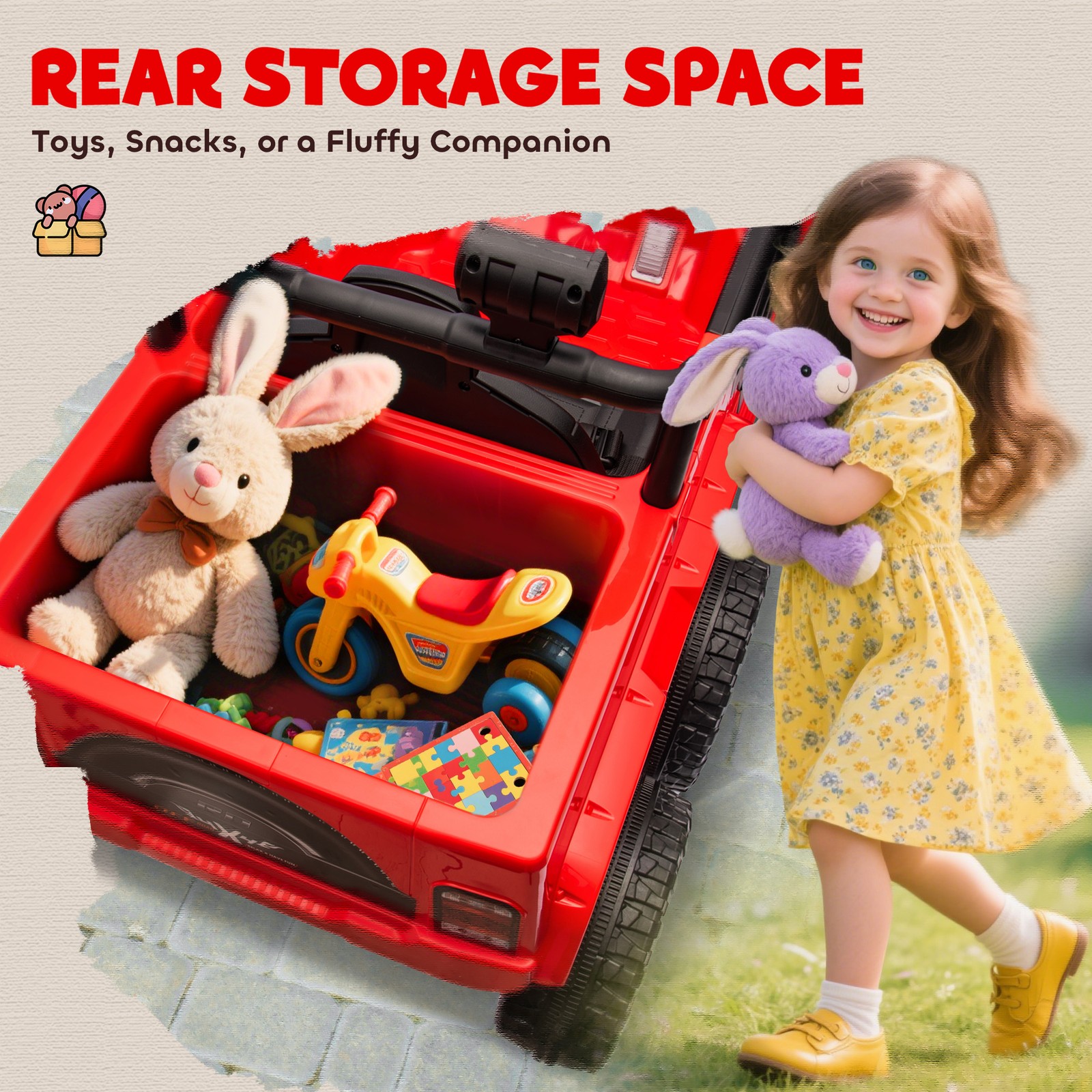12V Kids Electric Car w/ 2WD/4WD Switchable, Remote Control, Red