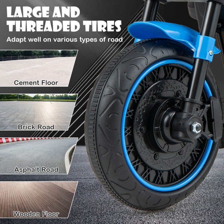 Kids Electric MotorBike Headlights Outdoor Garden Motorcycle W/ Training Wheels