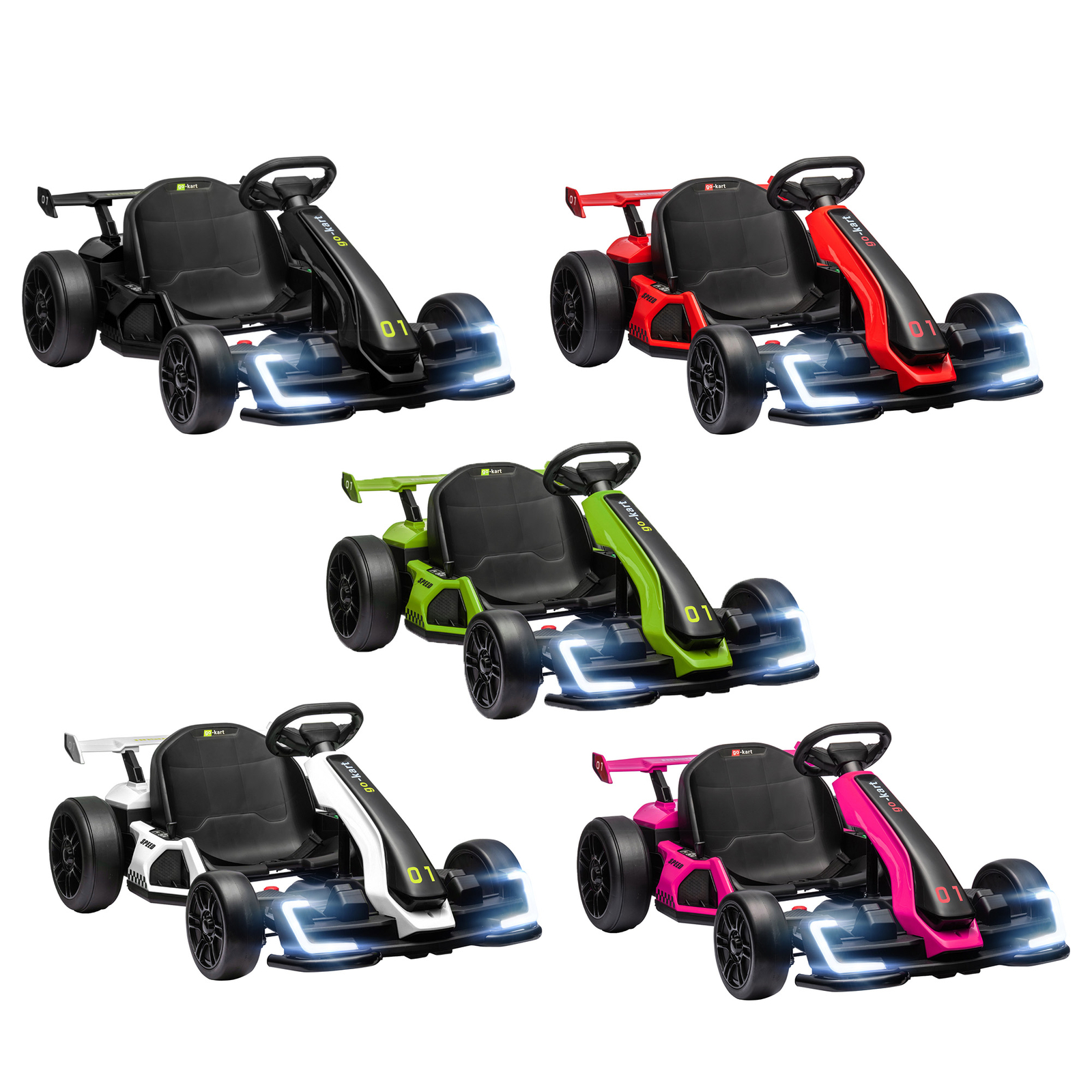24V 7.5 MPH Electric Go Kart with Adjustable Seat, Slow Start