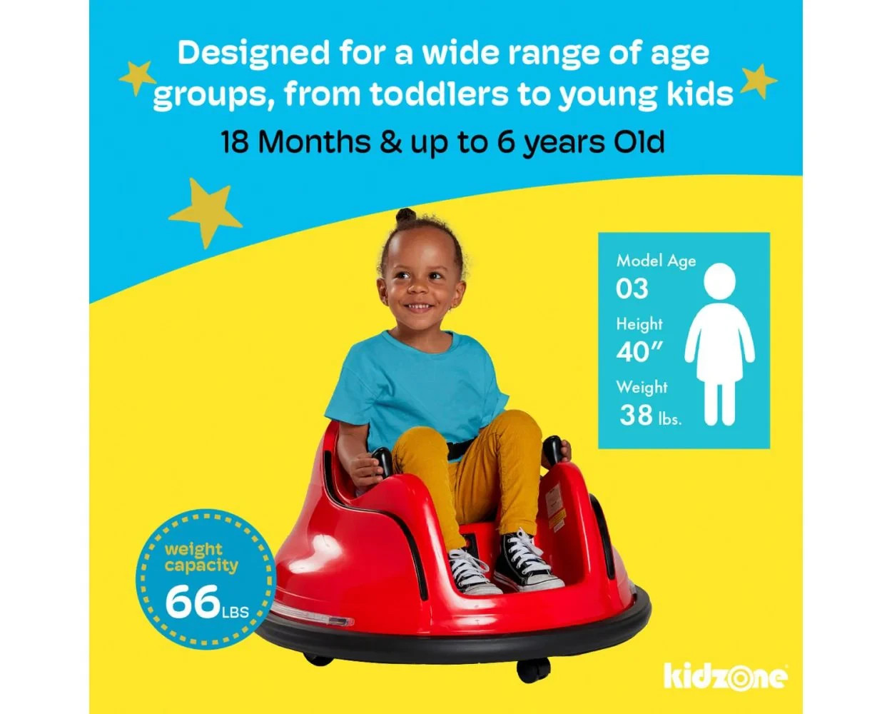 Kidzone Ride On Bumper Car 360 Rotation 6V NEW