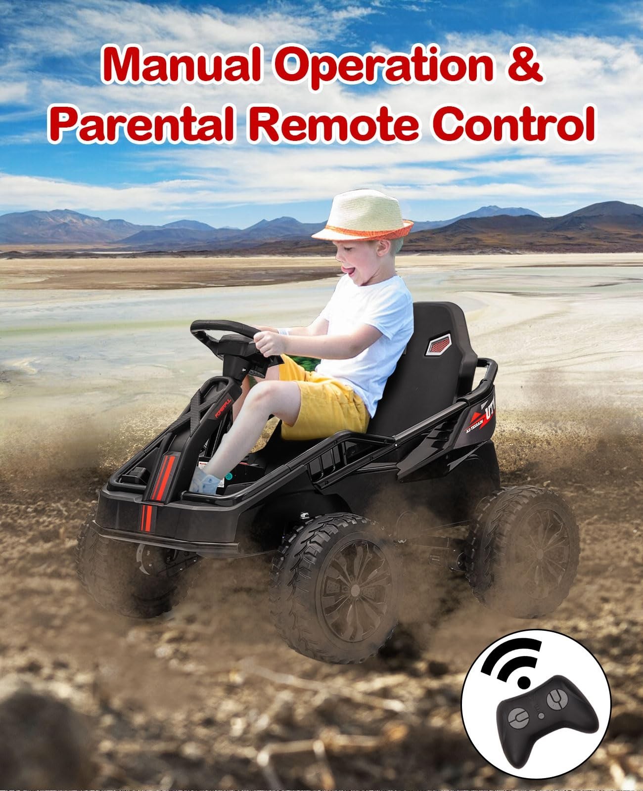 24V Kids Ride on Toy Electric Car Battery Power Wheel UTV w/Remote Control Music