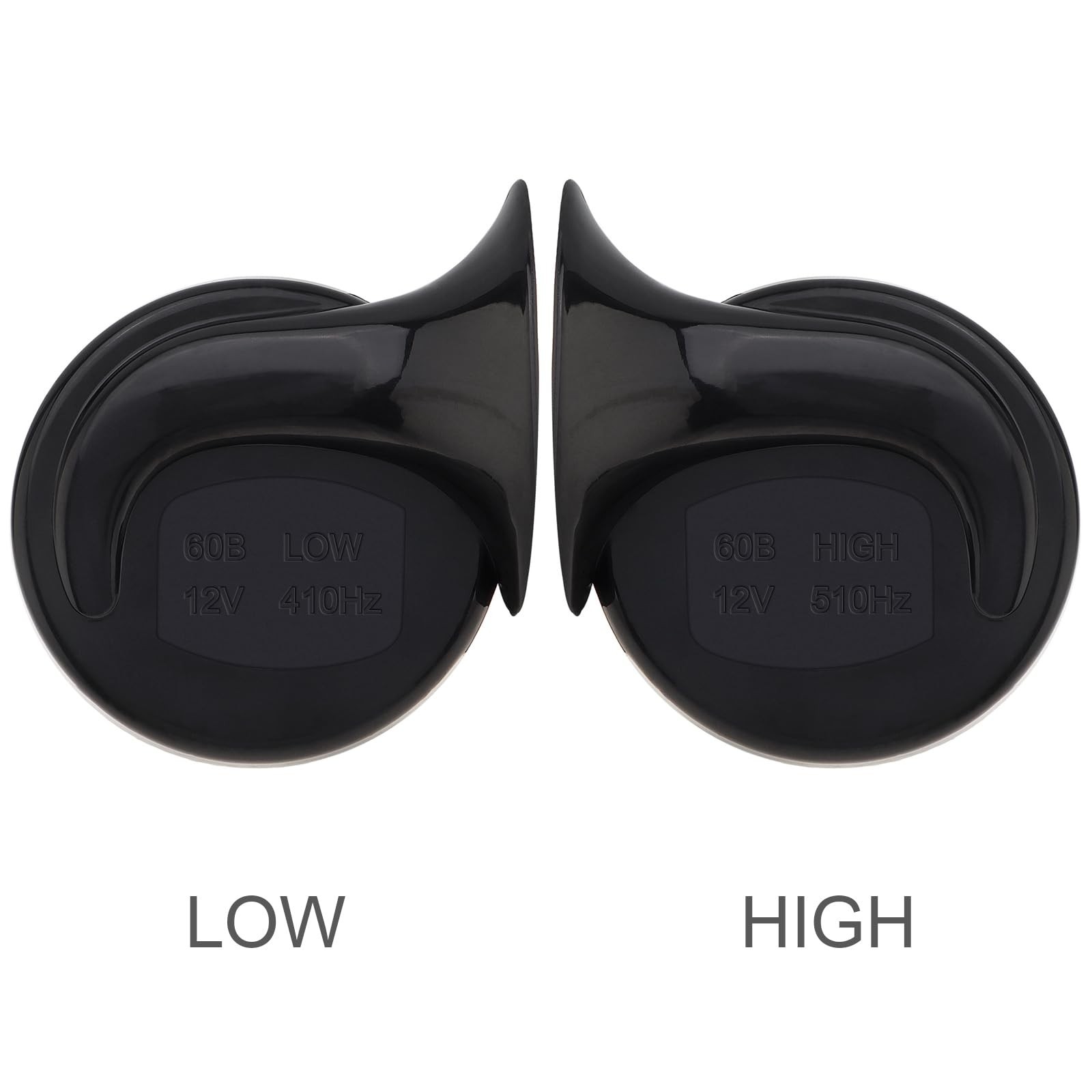 12V Super Loud Snail Horn 410HZ 510HZ High Low Tone for Any Vehicles yachts b…