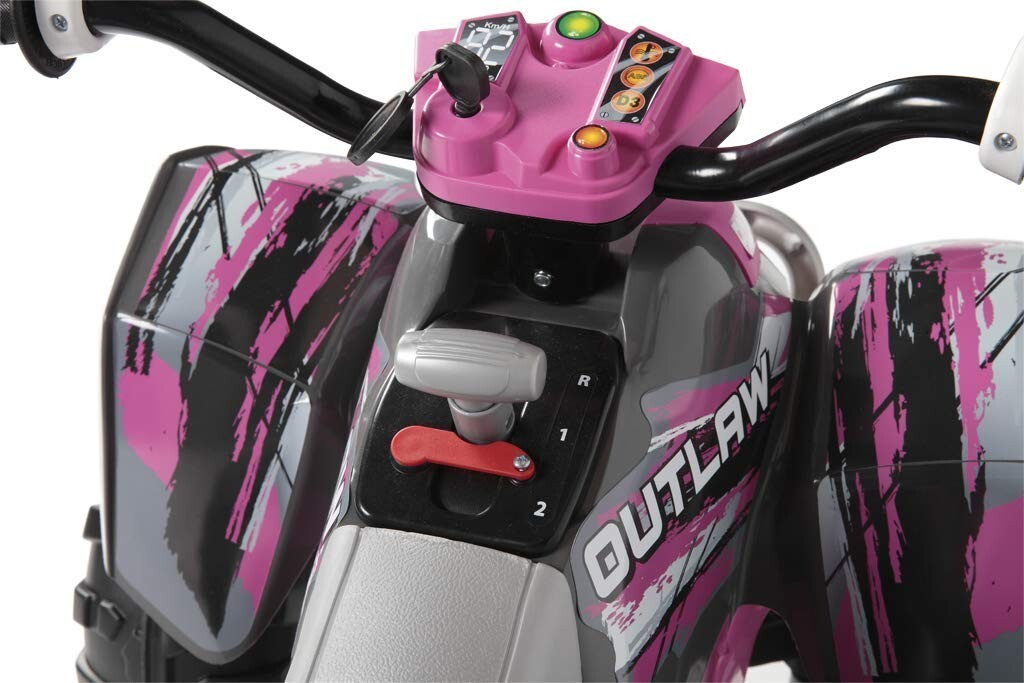 Peg Perego Polaris Outlaw Pink Power Ride-On ATV 2-Speed 2.5 or 5 Mph 12V
