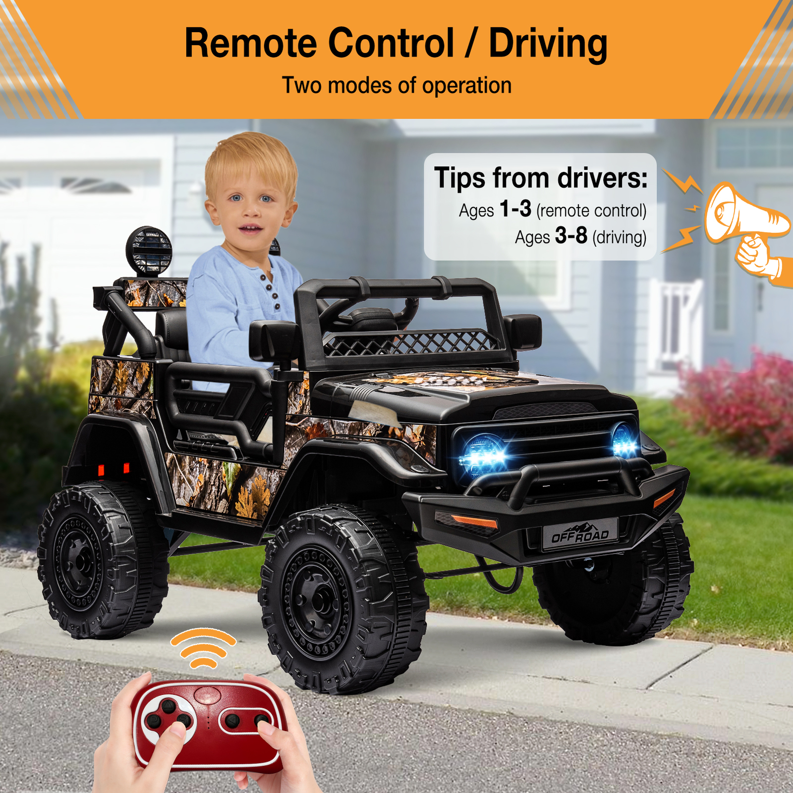 Ride On Truck Car 12V Ride On Car, Electric Vehicles With Parent Remote Control