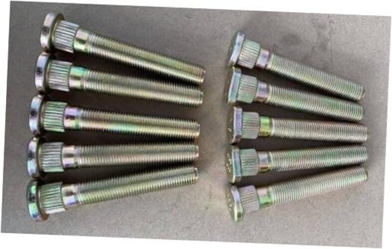 10 PCS Extended 1″ Longer Than Stock Serrated Wheel Studs M12*1.5 Thread