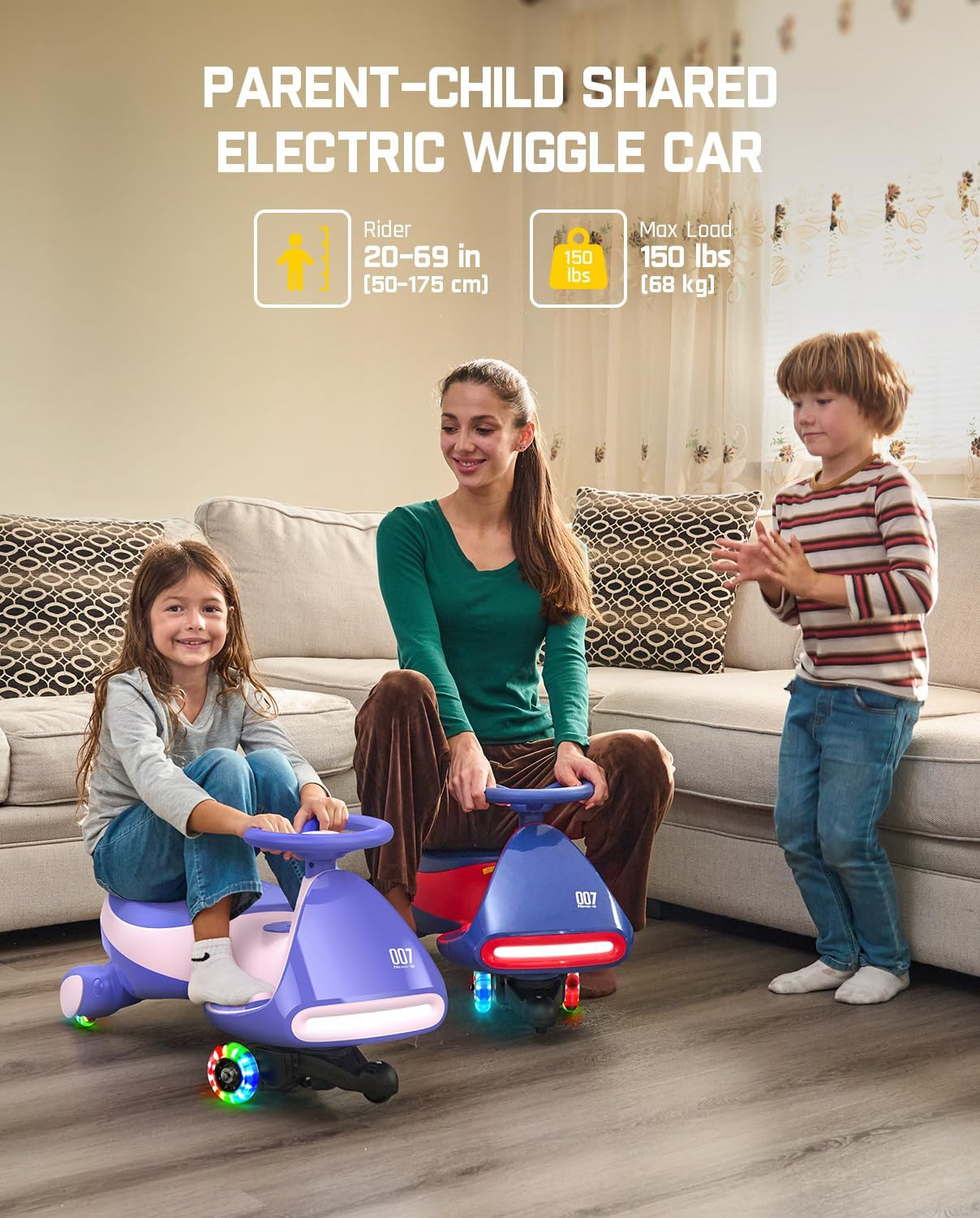 N7 Pro Electric Wiggle Car with Pedal, Rechargeable Battery, Cyberwiggle, 2 in 1