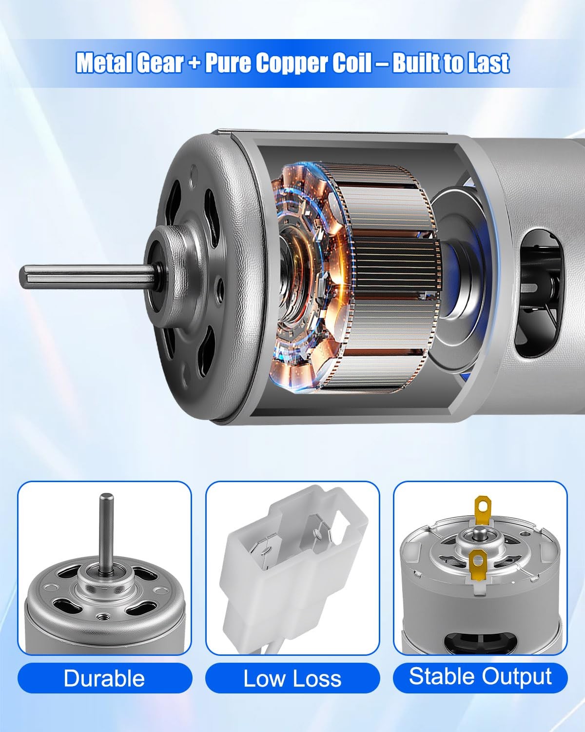 2-Pack RS550 12V Motor 40000RPM for Power Wheels Ride On Car Upgrade