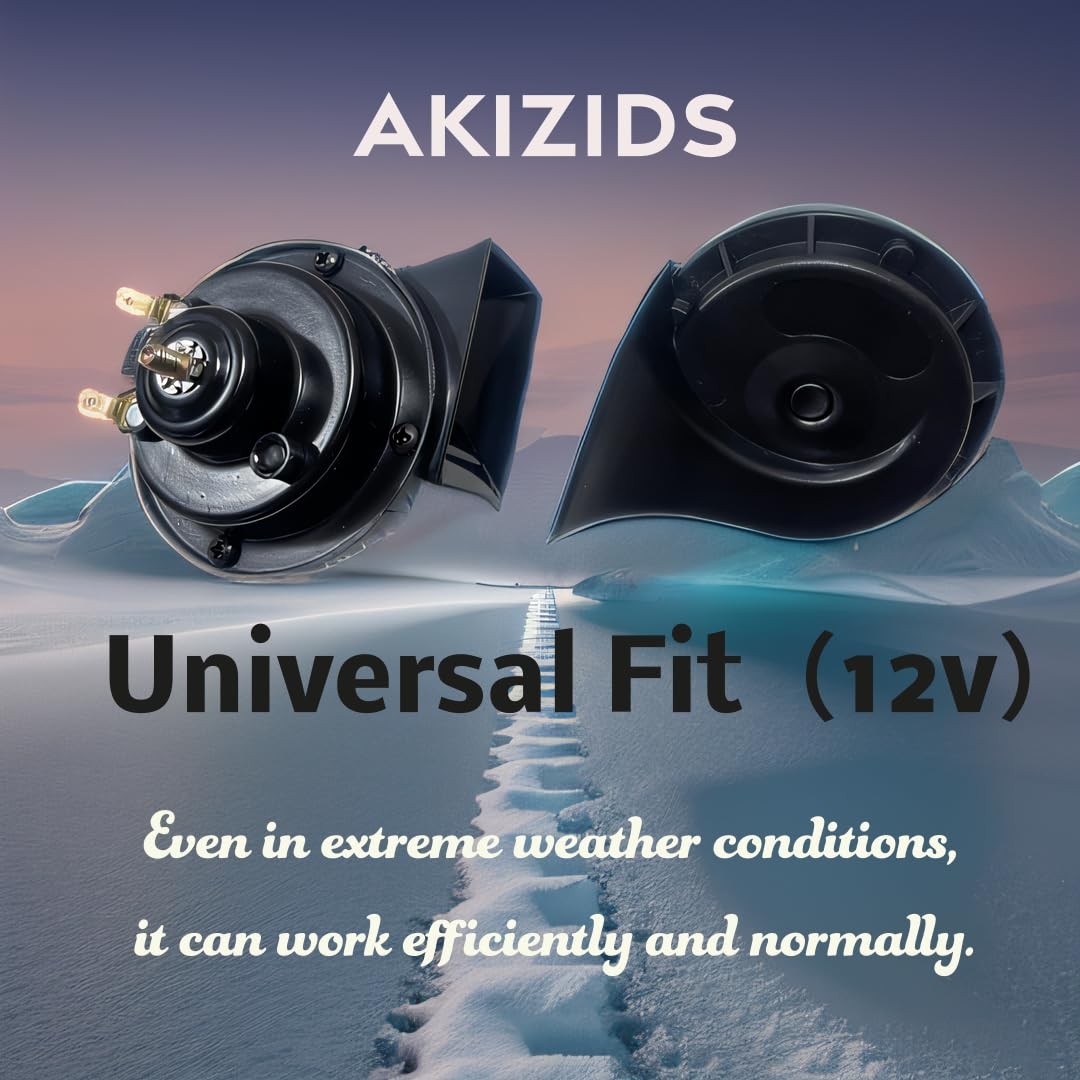 12V Replacement Car Horn Kit 2PCS Super Loud electric Snail Horn Dual Tone Un…