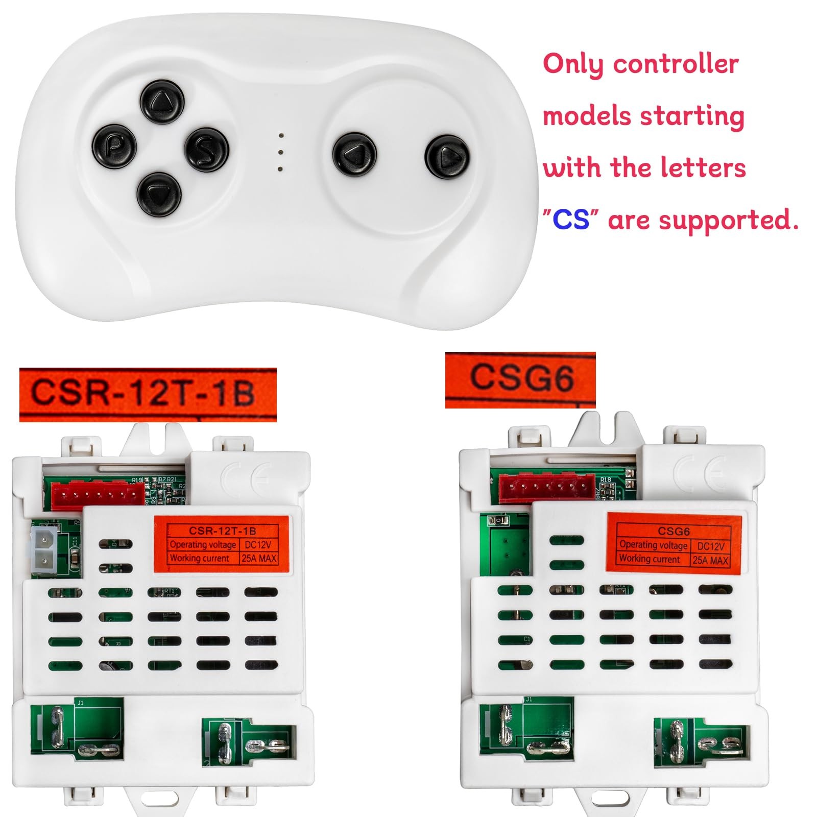 CST-1A Kids 12v Ride Truck Remote Control on car Parent White