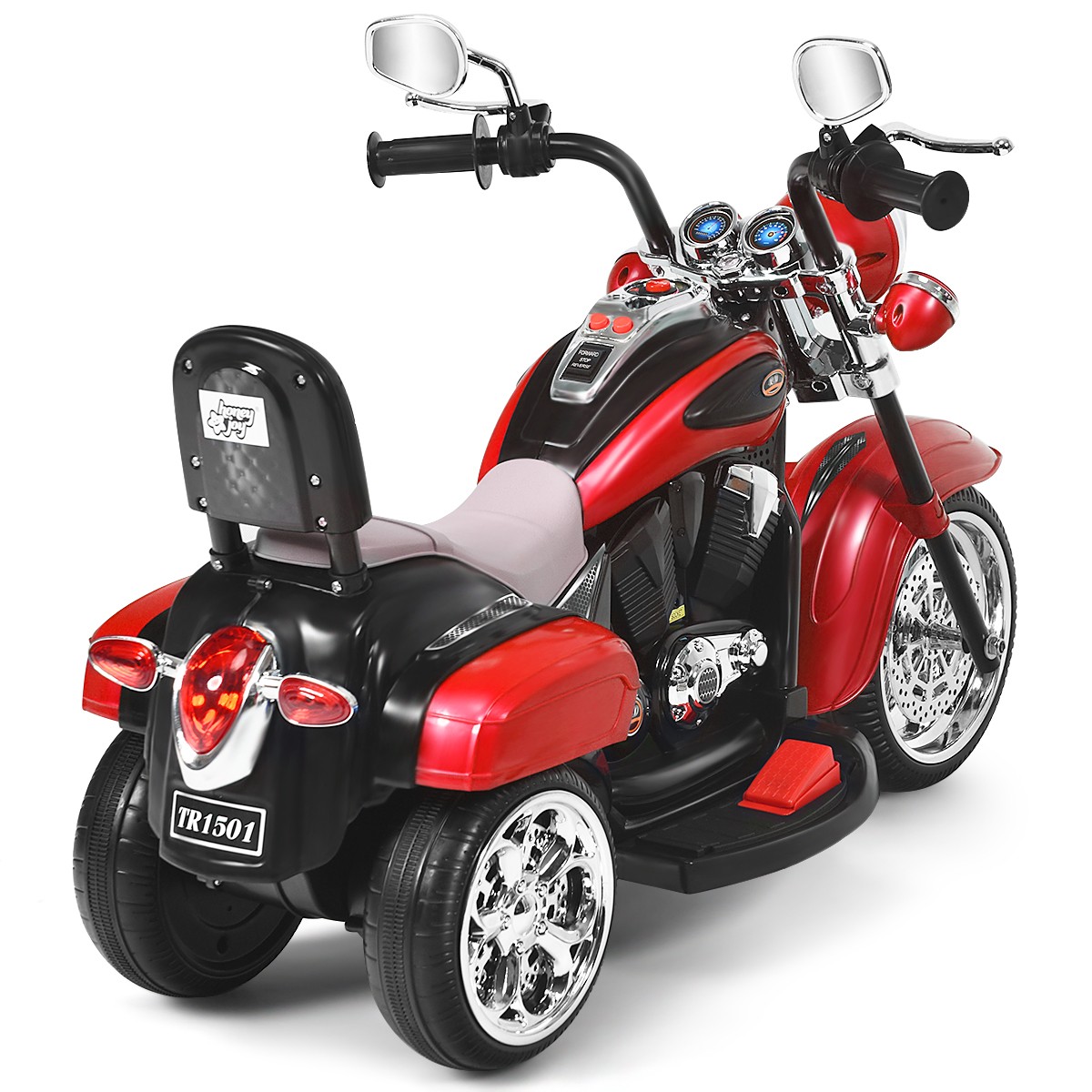 Honeyjoy 6V Kids Ride On Chopper Motorcycle 3Wheel Trike w/ Headlight & Horn Red