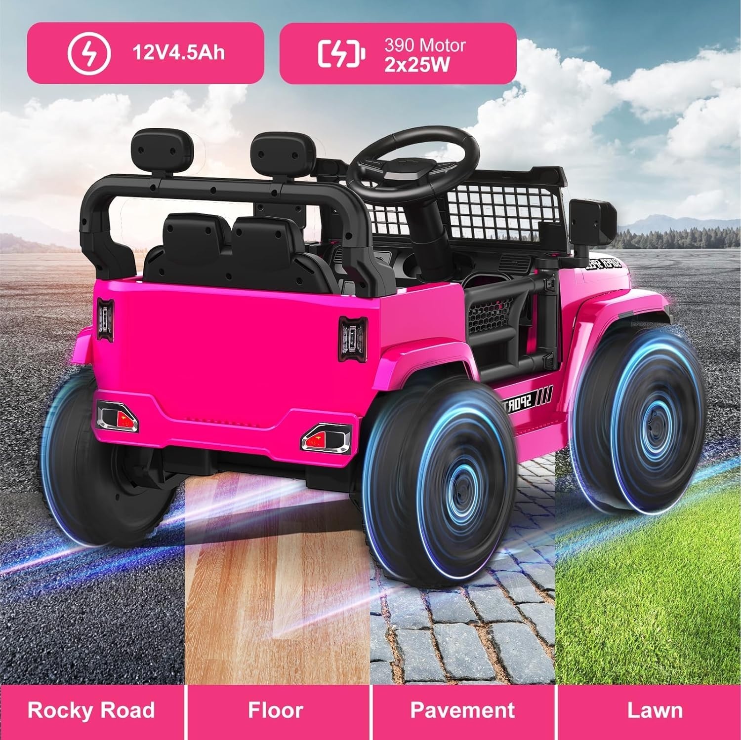 Carro Electrico Para Niños De 3 A 5 Años Montar Manejar Y Jugar Con Luces NUEVO