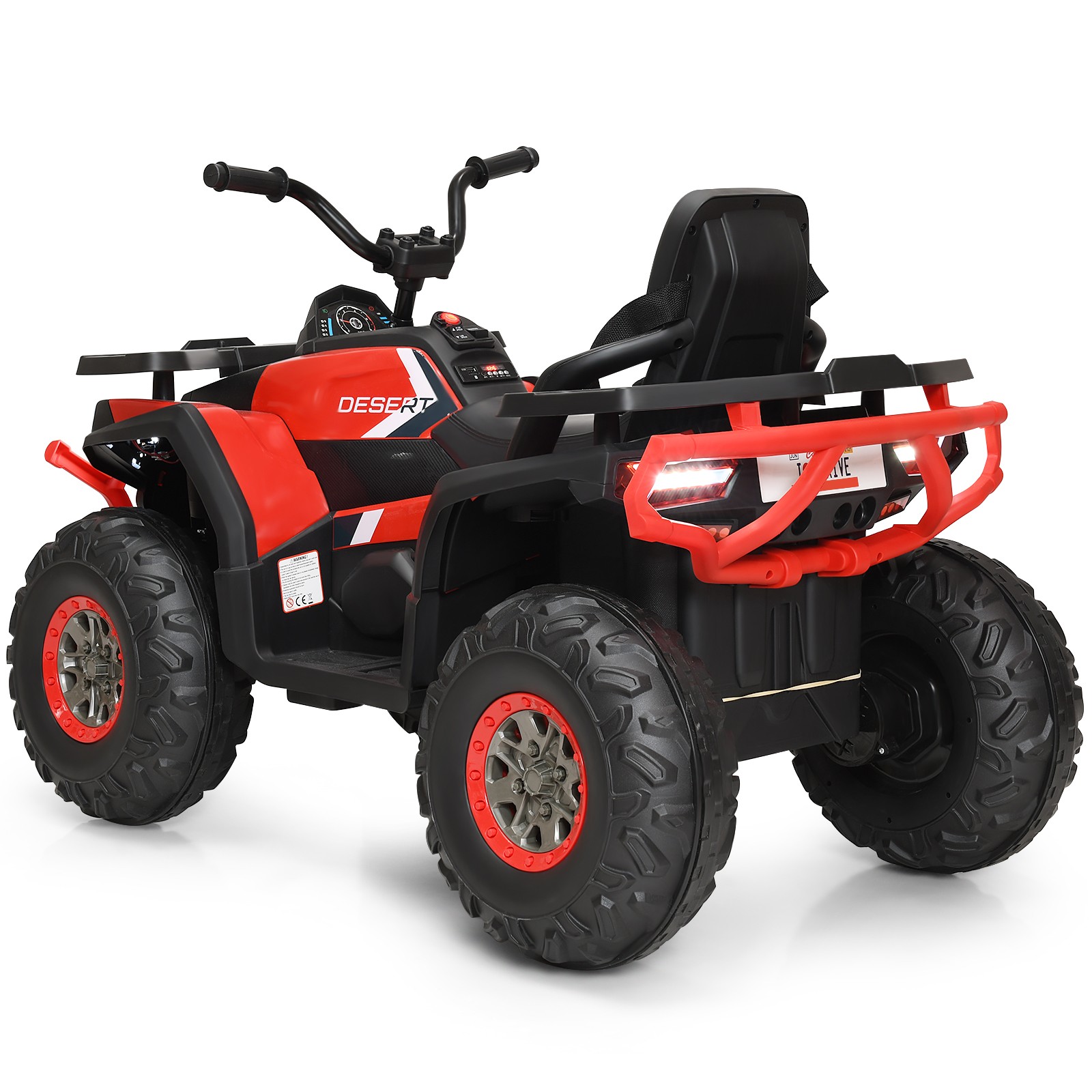 12V Kids Electric 4-Wheeler ATV Quad 2 Speeds Ride On Car w/MP3&LED Lights Red