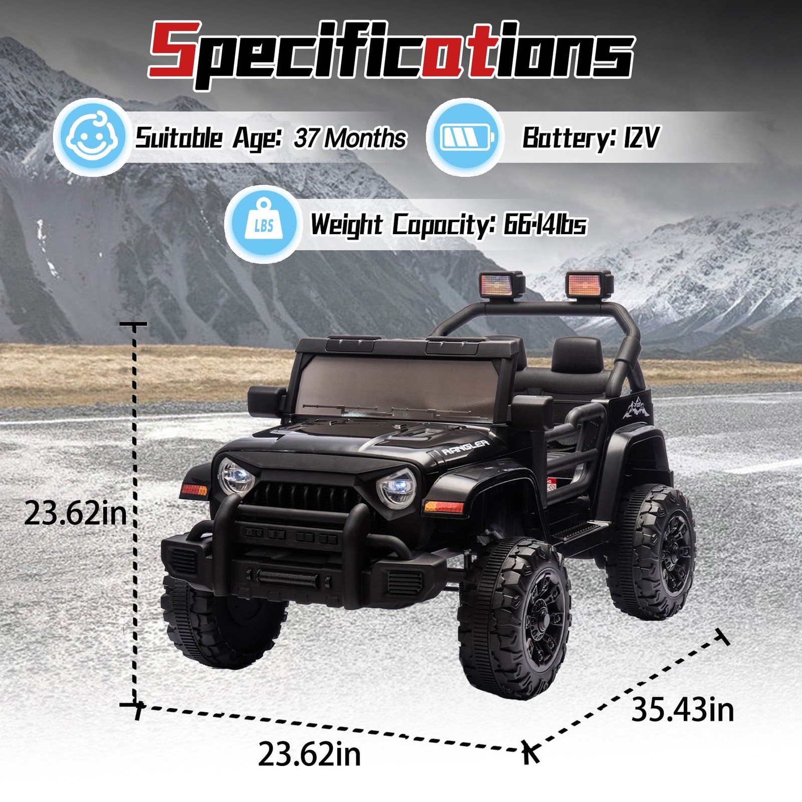 12 Volt Ride on Toys for Toddlers W/Remote Control, Electric Ride on Truck Ca…