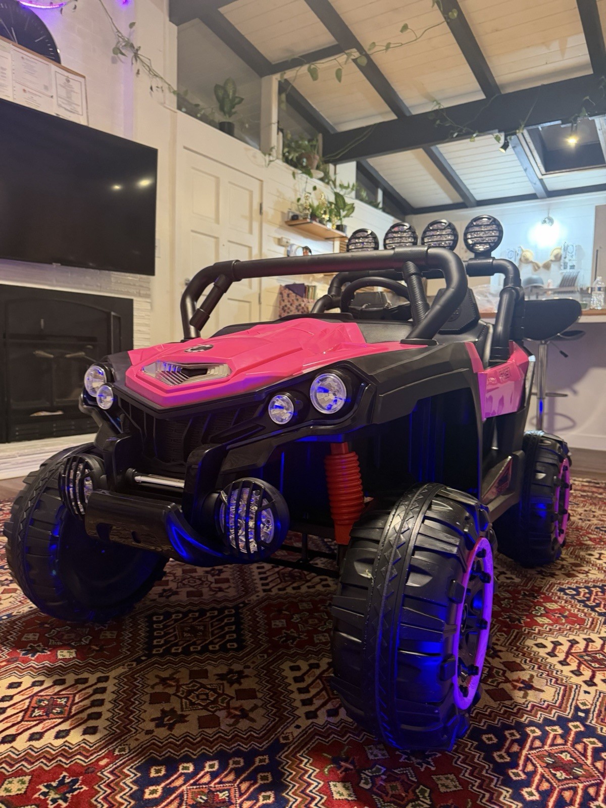Pink Battery Operated Ride-On Toy Car with Remote Control for Ages 3-7