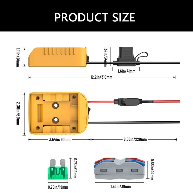 18/20V Power Wheel Adapter Battery Cable with Fuses Switches Converters Power Wh