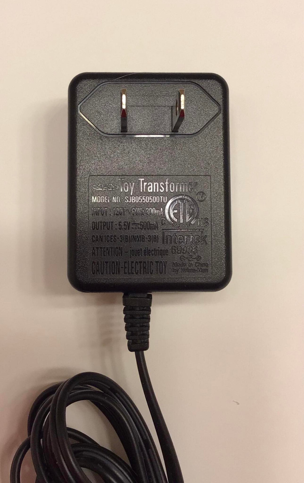 Hot Wheels “Toy Transformer” Power Supply, Model No. SJB0550500TU, Output 5.5V