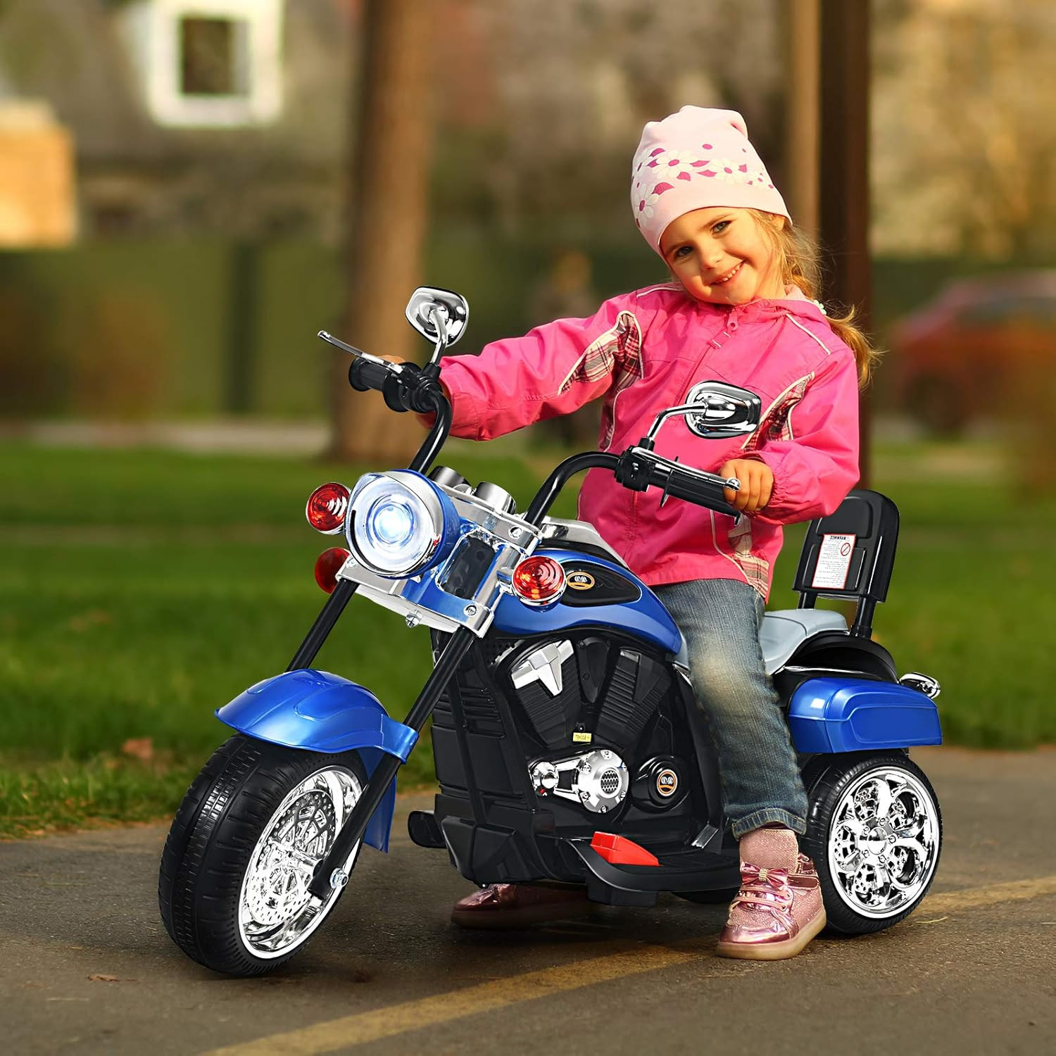 Electric Child Motorcycle Chopper Style Battery Powered Bike Motor Ride On Toy