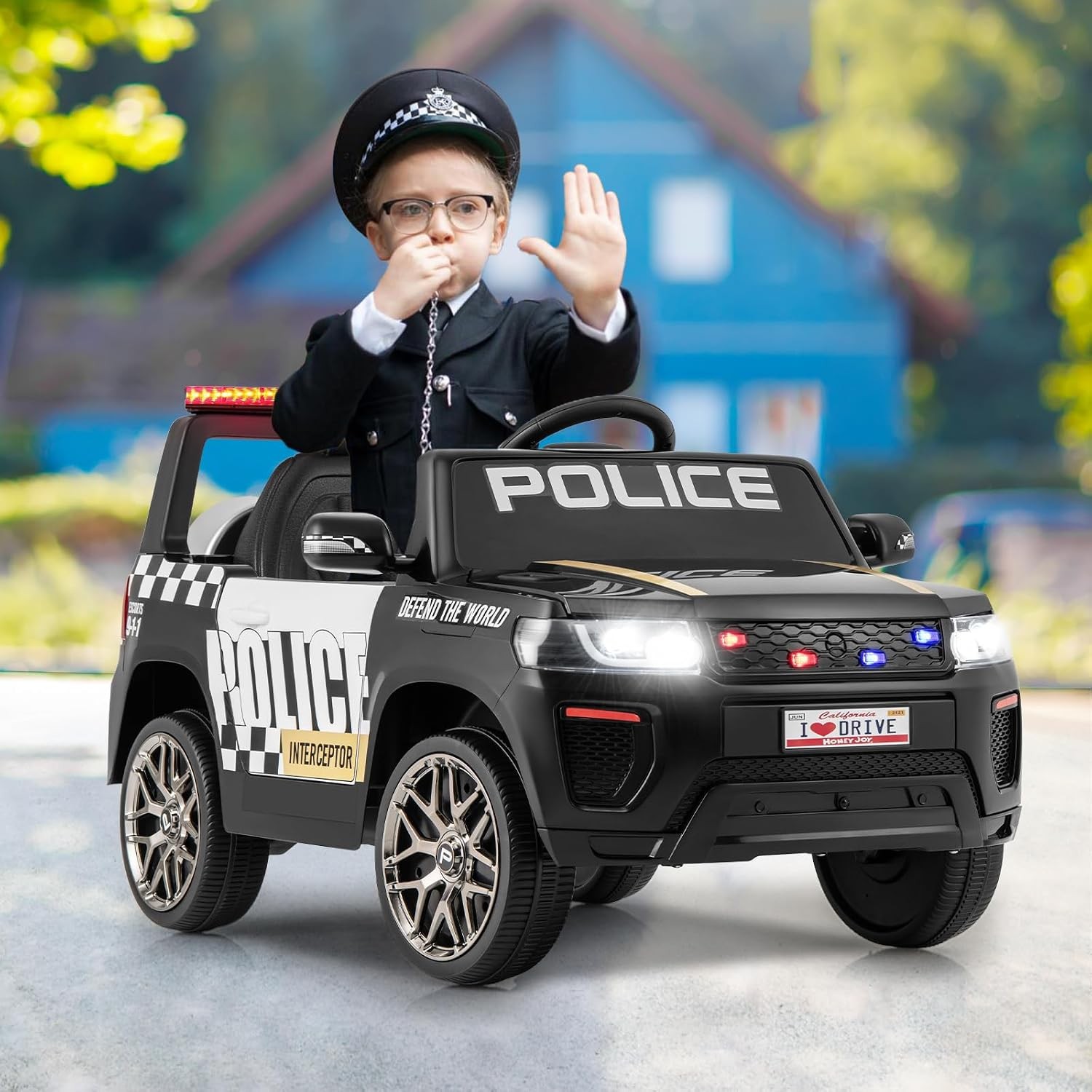 Costzon Police Ride on Car 12V Black